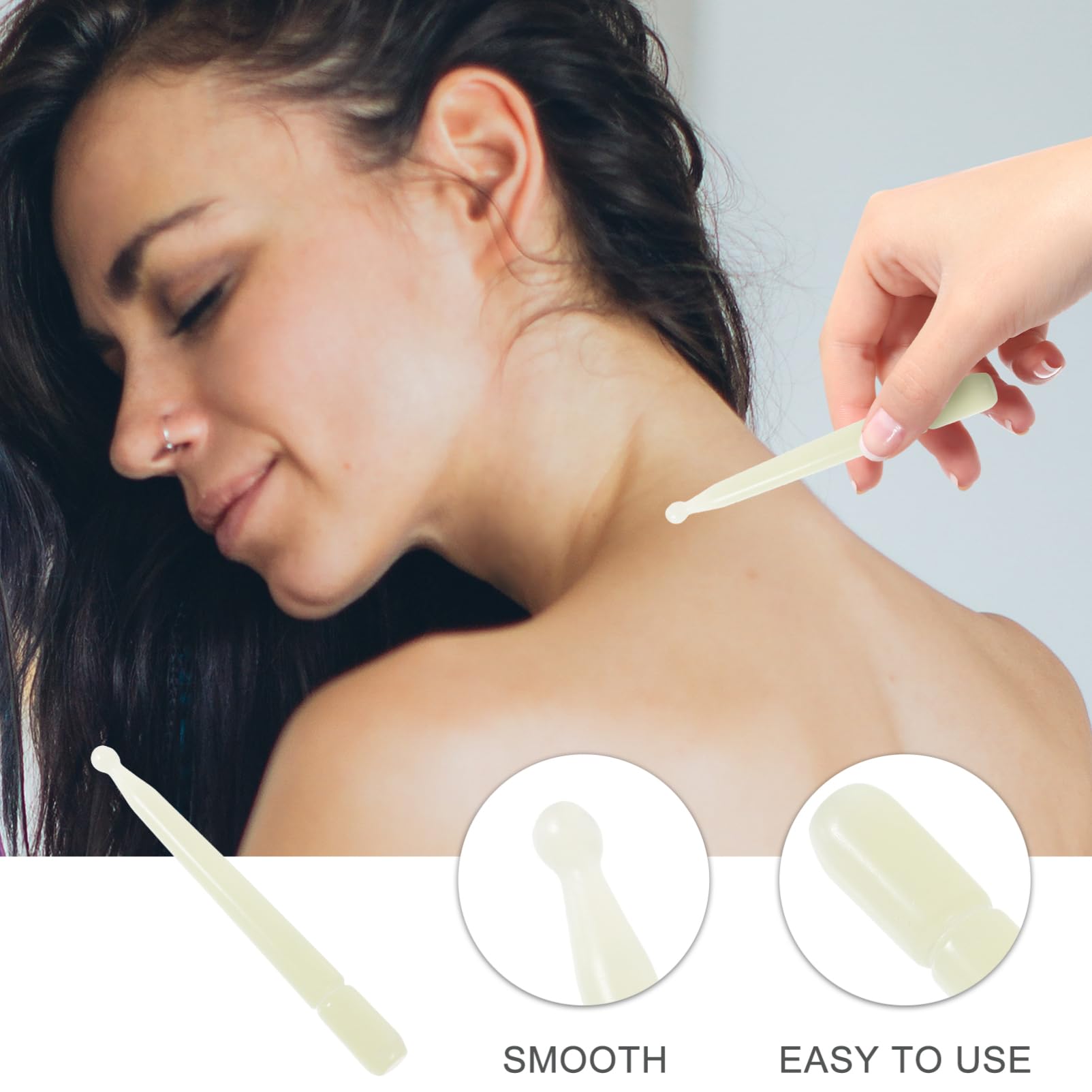 Ipetboom 5pièces De Massage Jade Naturel Pour Visage Outil De Réflexologie Et Acupression Pour Et La Relaxation Maison