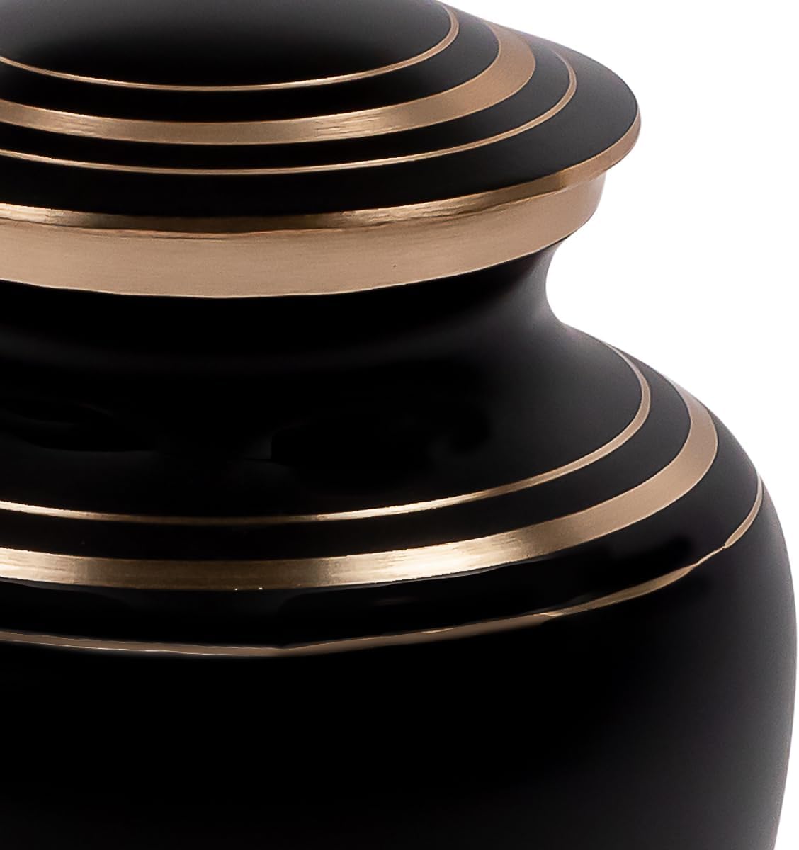 Elite Onyx Brass Cremation Urn - Extra Small, Black, Solid, 5.75 Inches High