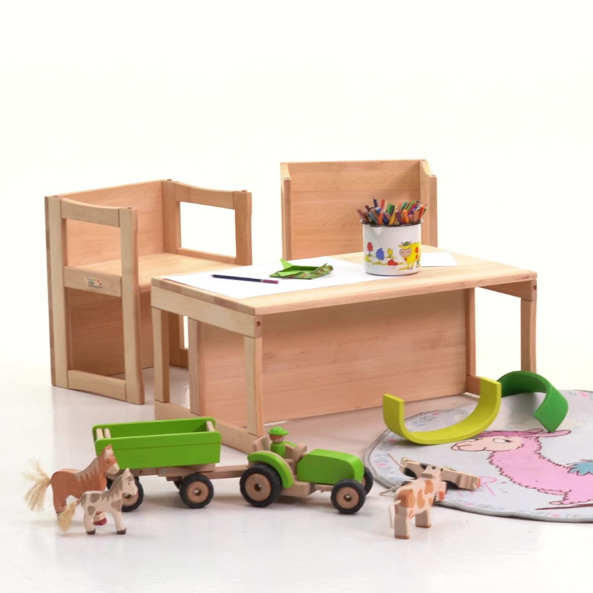 Holzspielzeug Peitz Kinder-Stapel-Bank | Wende-Sitzmöbel | 8037