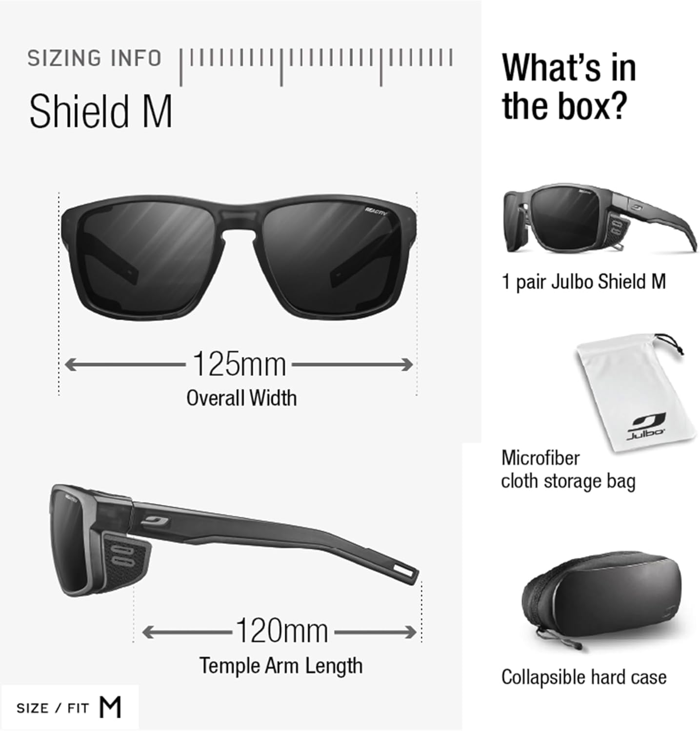 Julbo Shield M Glacier Glasses for Men & Women w/Removable Side Shields for Hiking, Snow/Glare - 100% UV Protection - Image 5