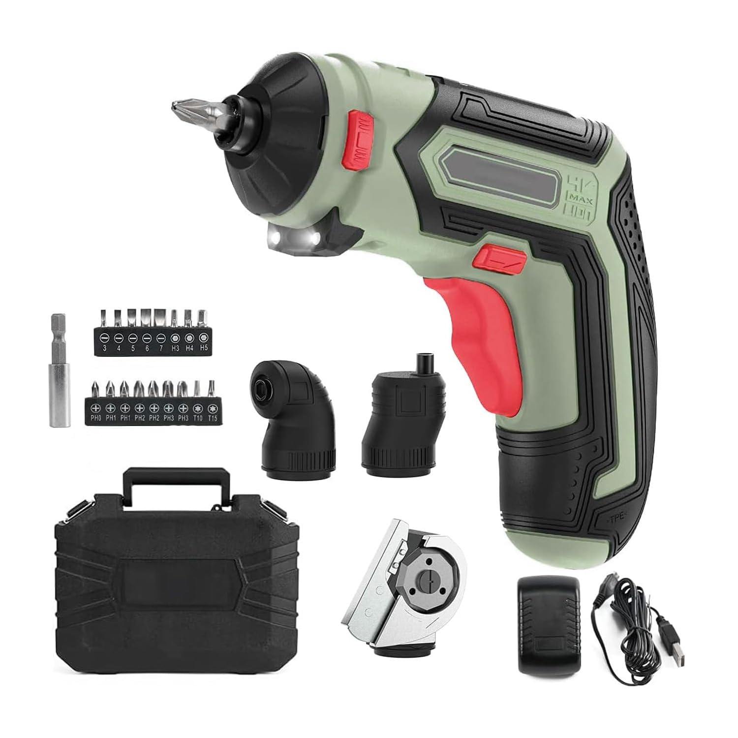 Avilia Set Avvitatore Multifunzione 4V con Batteria 1,5 Ah e Valigetta - Mini Trapano con 26 Accessori, con Motore in Rame e Luce LED Integrata