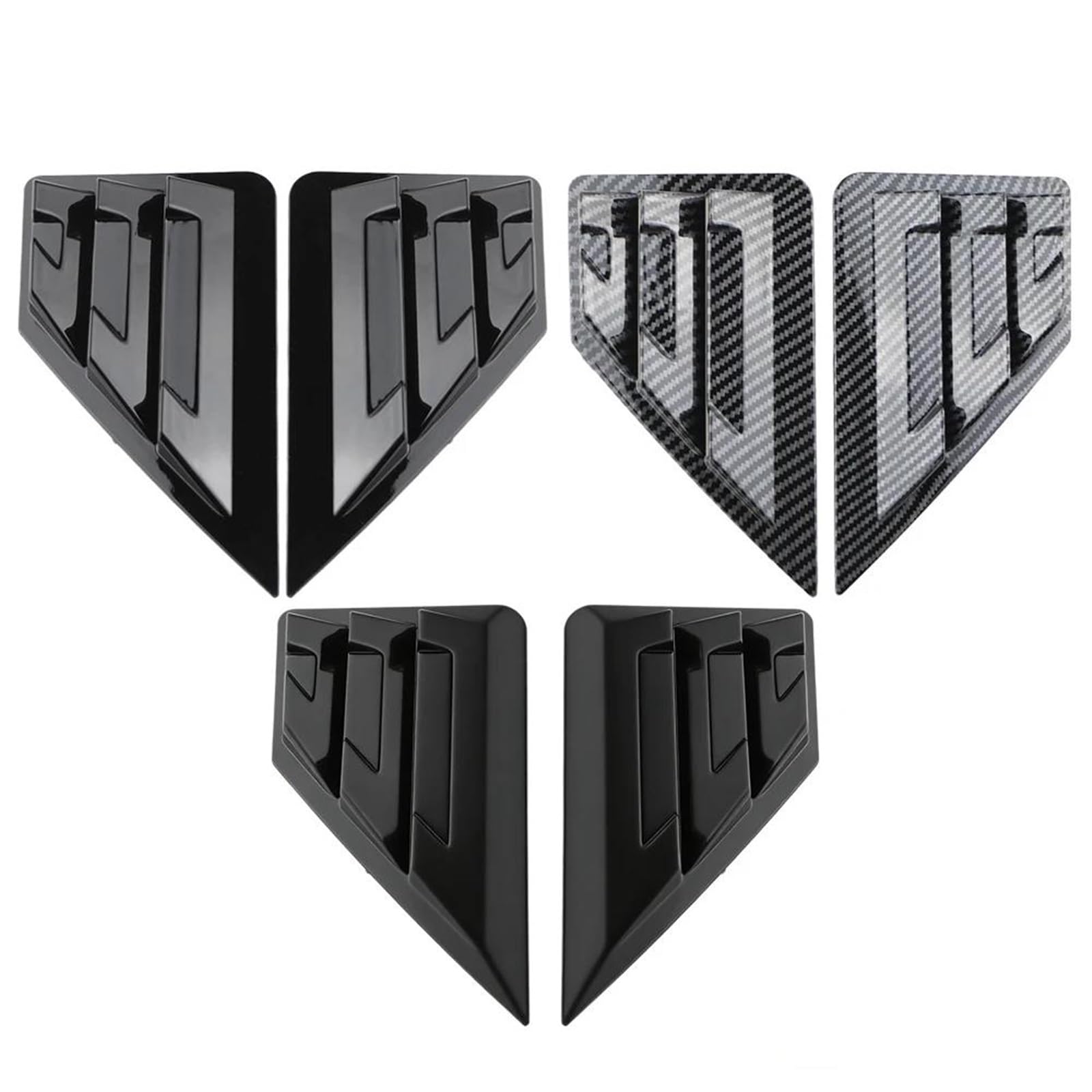 Becquet Lunette Arrière Remplacement Pour C-HR Pour CHR 2016-2021 2 Pièces Ensemble Voiture Vitres Arrière Couverture Autocollant Fenêtre Triangle Volets Garniture(Glossy black)