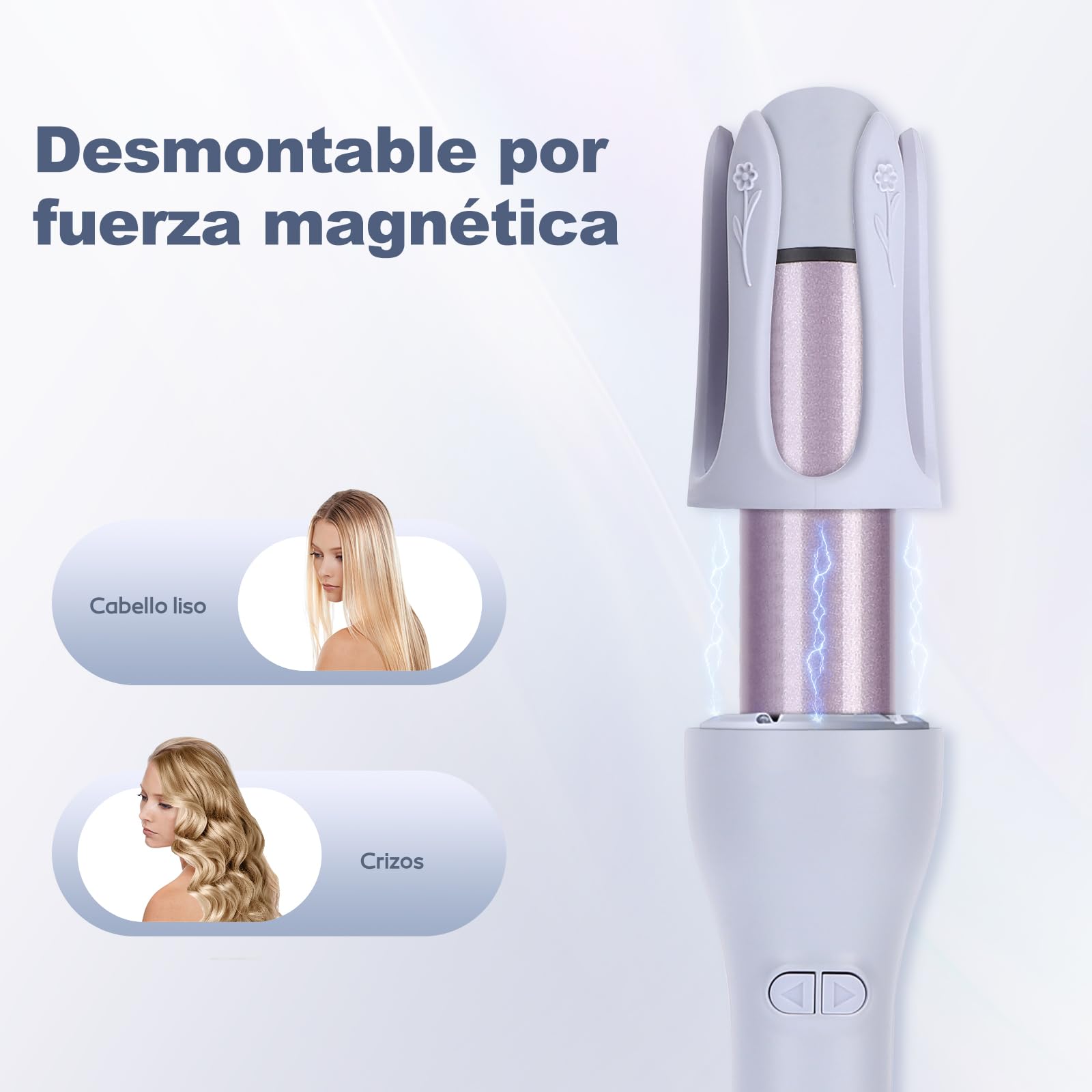 32mm Rizador de Pelo Automático, 2en1 Rizadora y Plancha Pelo, Revestimiento Cerámico, 3 Temp(160℃-200℃), Calentamiento PTC y Peinados Duraderos