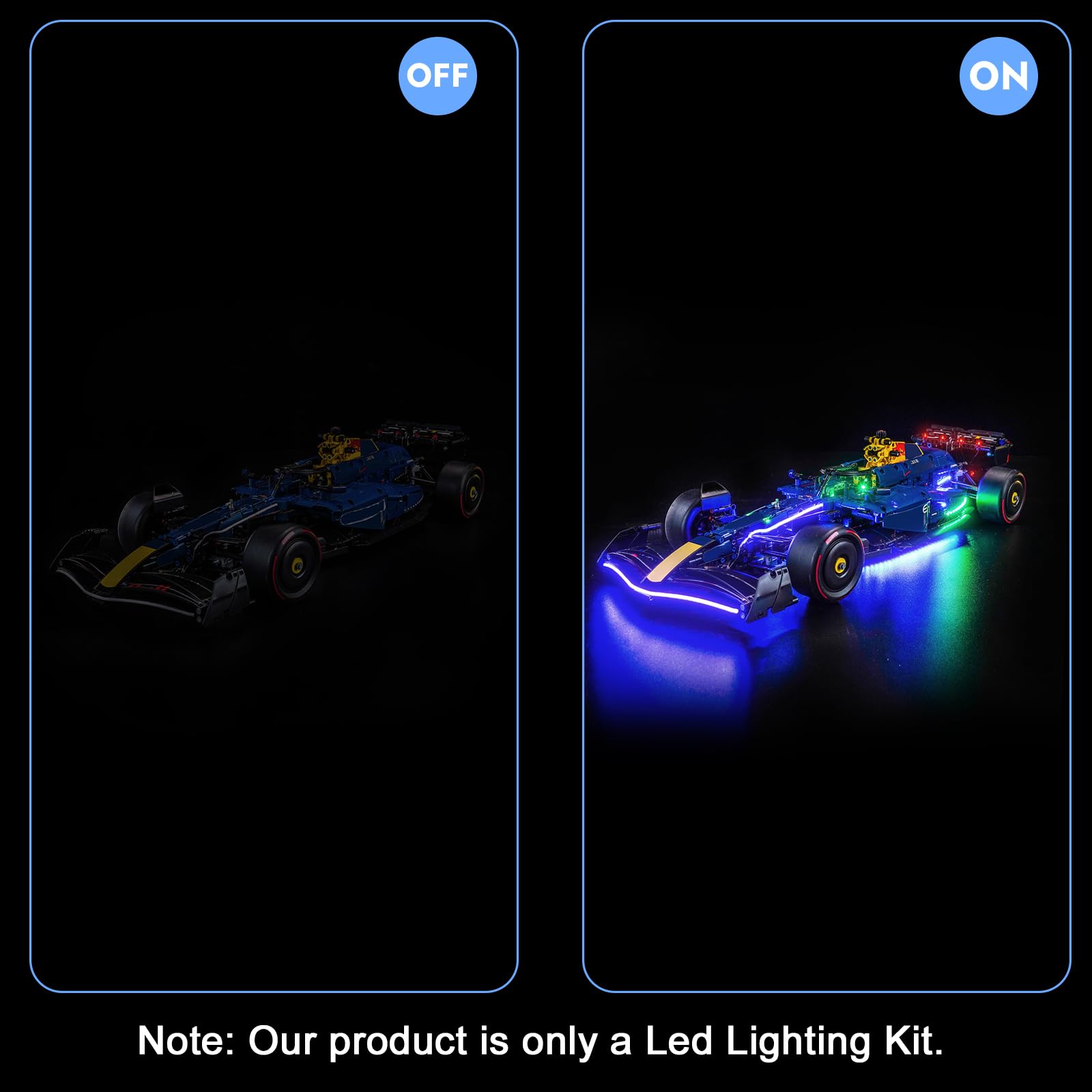 LocoLee Led Light Set Compatible with Lego 42206 Oracle Red Bull Racing RB20 F1 Car Led Decoration Lighting Kit Compatible with Lego 42206 Building Blocks Model,Only Lights Set,No Model - Image 4