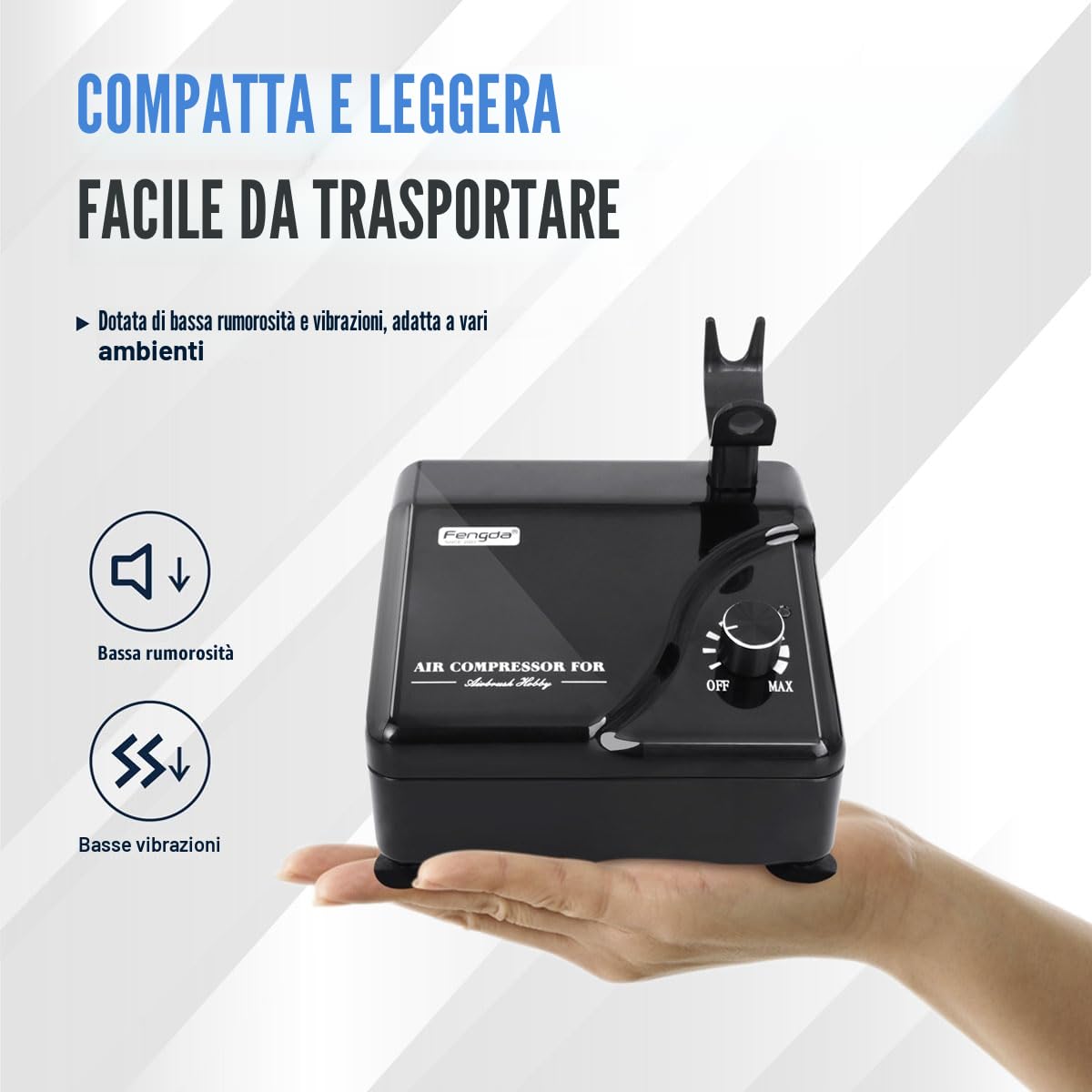 Fengda FD-207K Kit aerografo professionale con compressore intelligente
