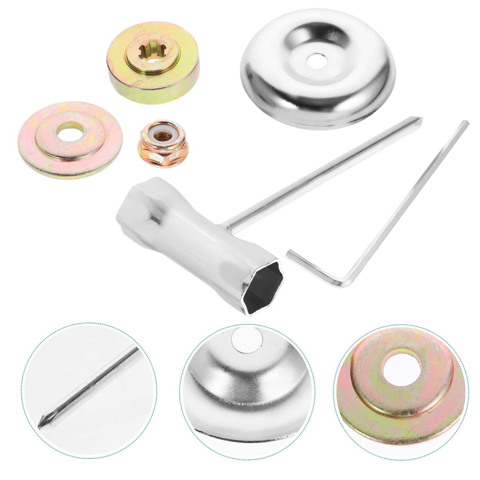 ibasenice 5 Juegos De Accesorios para Cortacésped Herramienta para Quitar Malezas En Exteriores Y Jardín Piezas De Repuesto para Cortacésped Placa De Metal para Césped Disco De Cobre