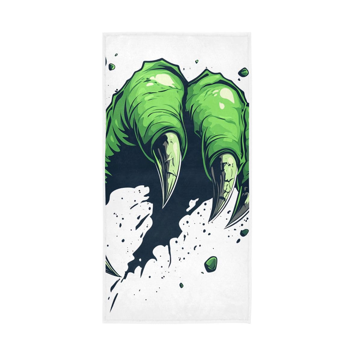 LSRCPD Cartoon Style Green Claw Hand Towels, Hand Towels and Washcloths for Bathroom 15 x 30 Inches