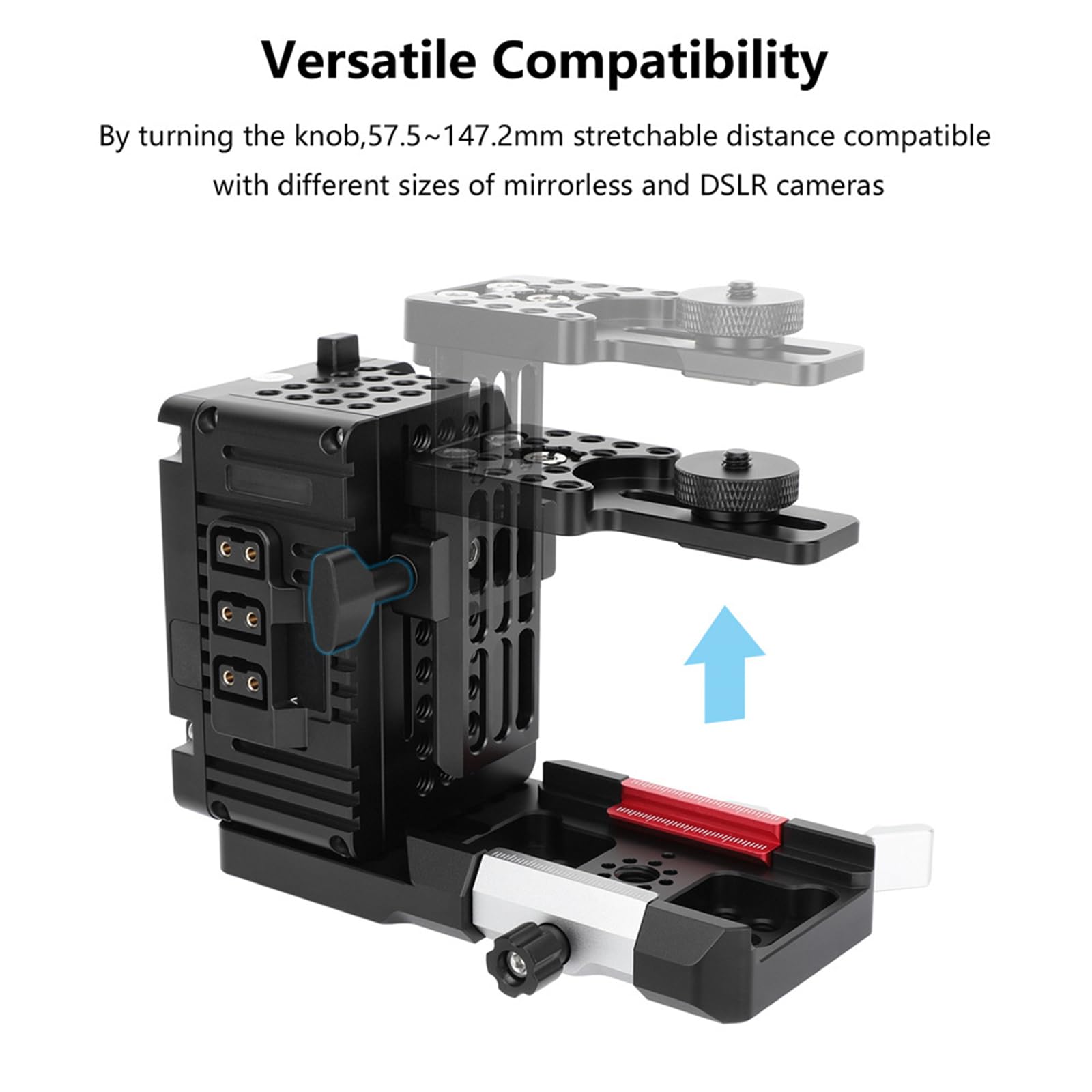 Moduł przedłużający aparat z regulowaną klatką i górą do fotografii, adapter statywu