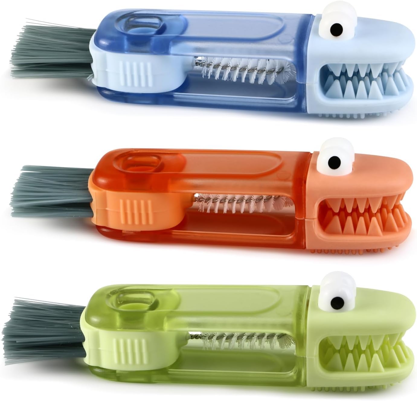 Cots and Cuddles Crocodile Design 4-in-1 Cup Lid & Bottle Cleaning Brush Set – Multipurpose Silicone Cleaner for Gaps & Holders | Kitchen Cleaning Tool (Pack of 3)-image-44