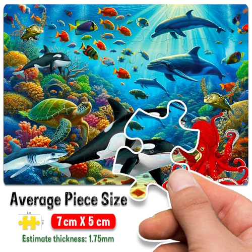 Image of Castle Jigsaw Puzzles for Kids and Childrens - Realistic Illustration Challenging Brain Booster Gifts, Fun and Creative Fun Game - Ages 5+ (500 Pcs) (Ocean + Animal)