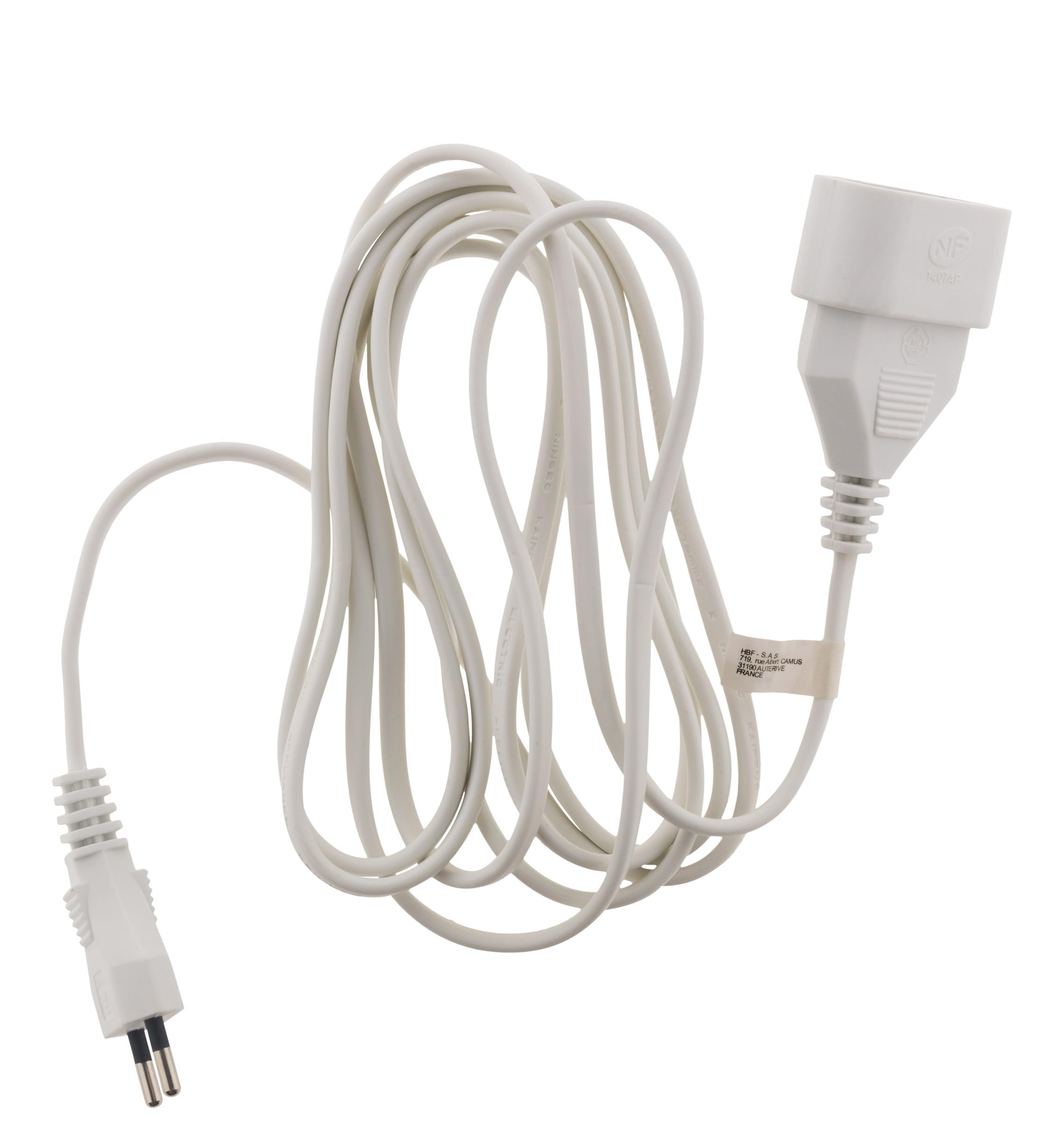 Zenitech Prolongateur HO3VVH2F 2X 0.75 6A Blanc 5 m