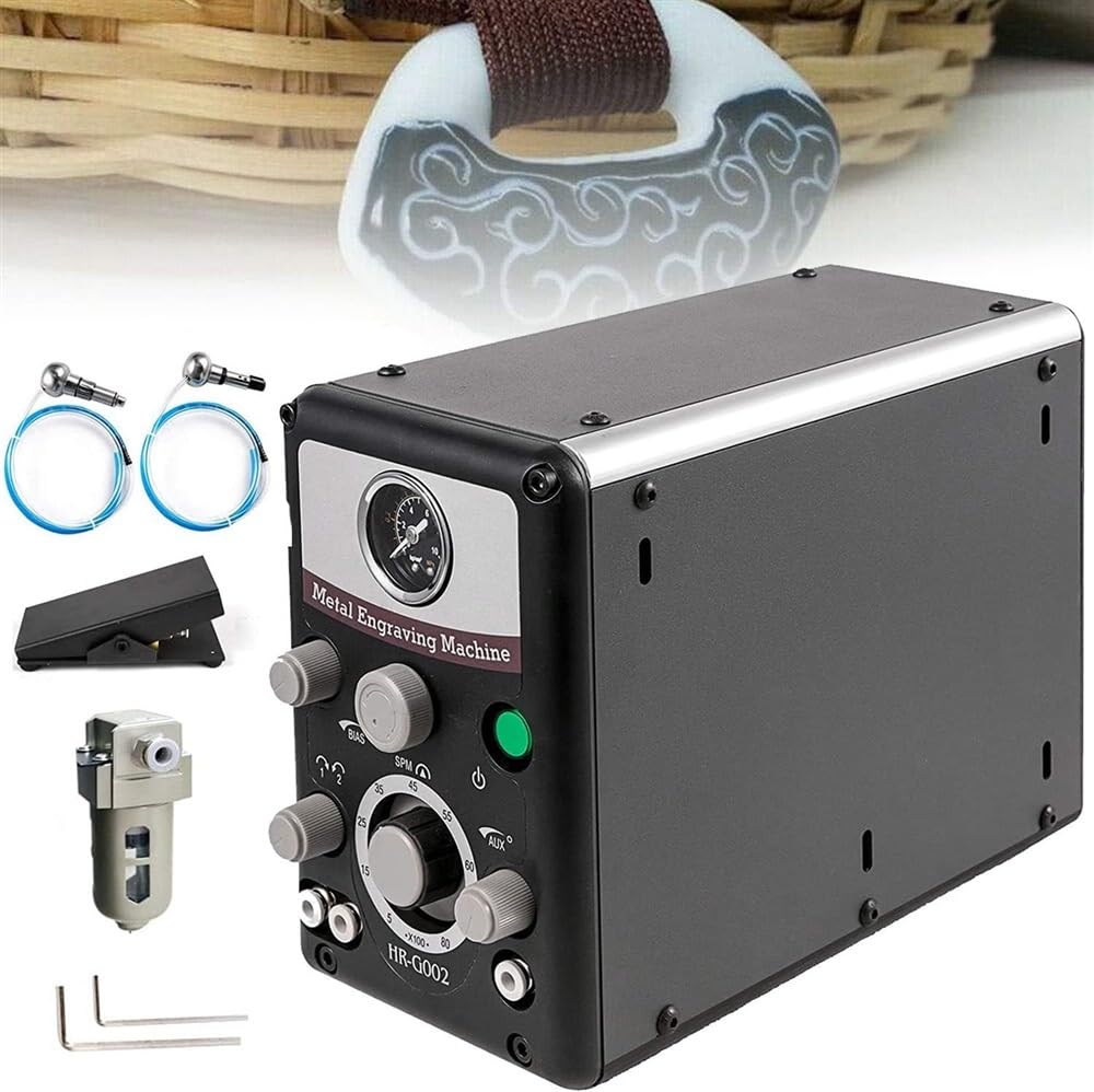 ZHJOPP Pneumatic Engraving Machine, Double Ended Impact Tool for Metal, Plastic, Wood, Ceramics, and Stone for Precision Engraving