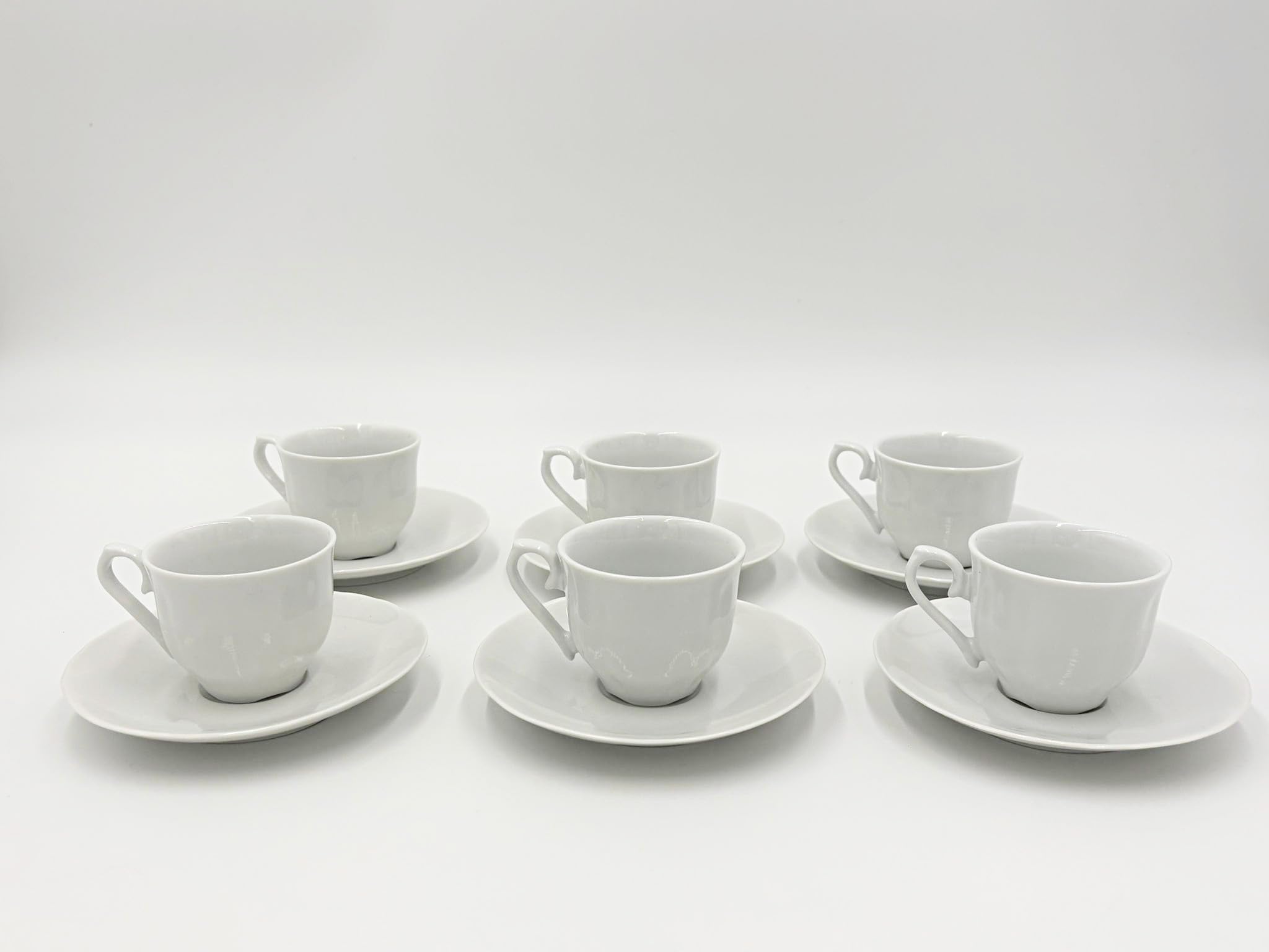 LaVelahome Set 6 Tazzine da Caffè in Porcellana Bianca con Piattino – Senza Logo – Lavabili in Lavastoviglie – Uso Professionale Casa Hotel B&B Bar Ufficio
