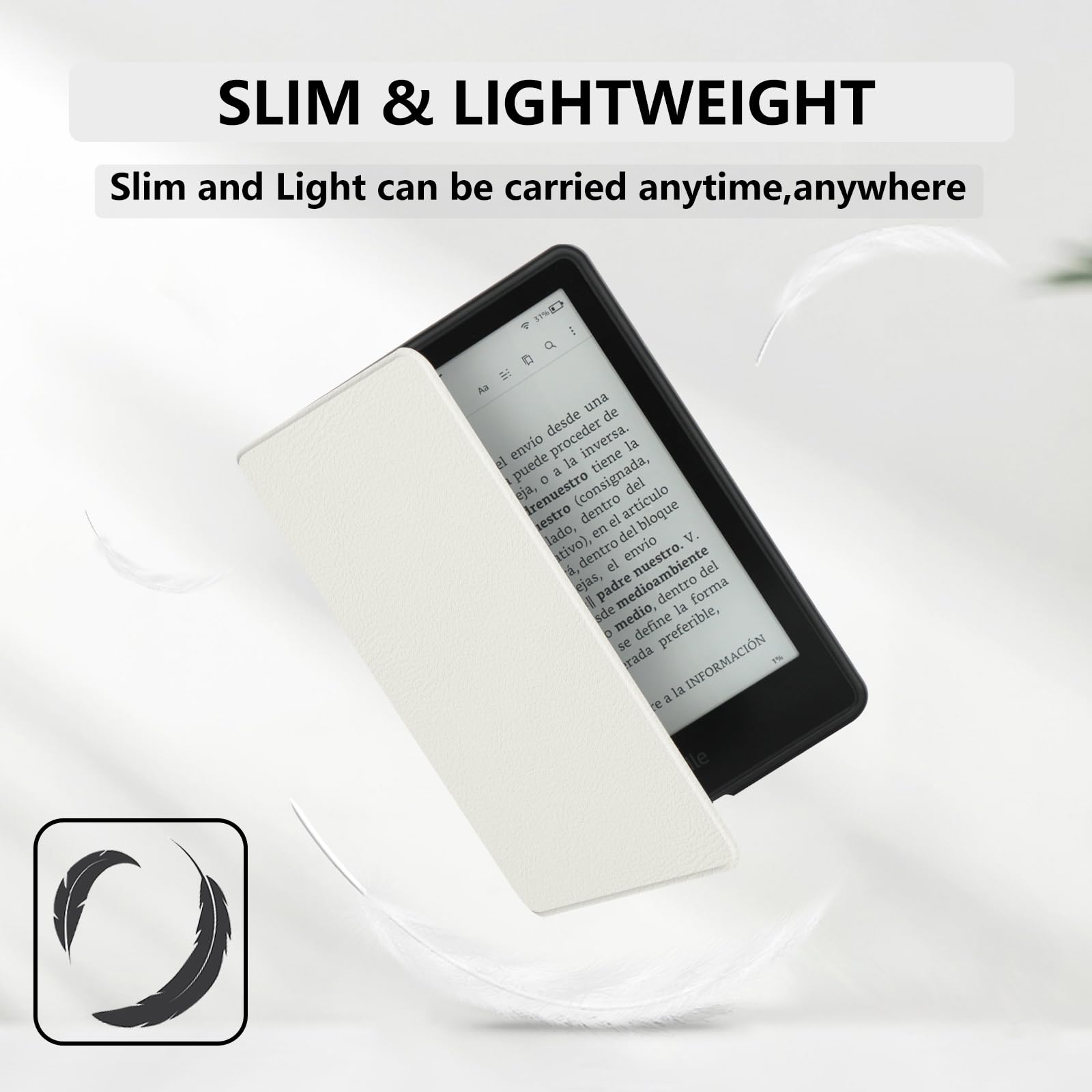 MOROCK Custodia per Kindle Paperwhite da 7" (12a generazione-2024), adatta per Kindle Colorsoft Paperwhite Signature Edition, custodia leggera in pelle PU di alta qualità con accensione e spegnimento