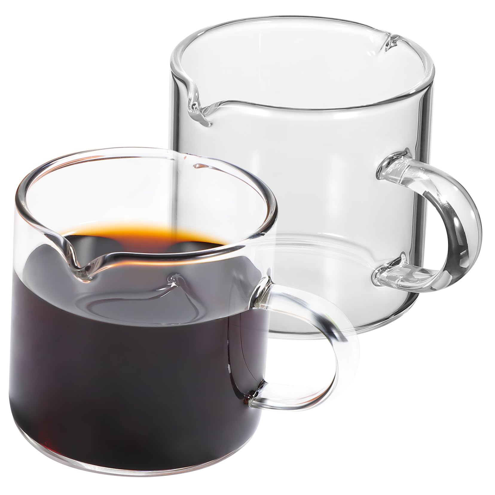 Ciieeo Glass Espresso Mugs 2 Pcs High Borosilicate Heat Resistant Smooth Mouth for Daily Use