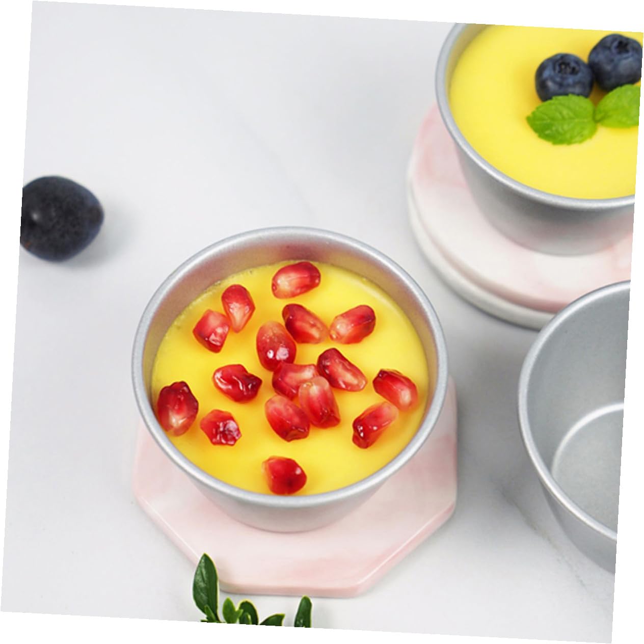 Amosfun 18 Piezas tazas de budín antiadherentes molde muffins molde para tartas tazas de aluminio para hornear latas de tarta sarten parrilla moldes para hacer gelatina taza de muffins