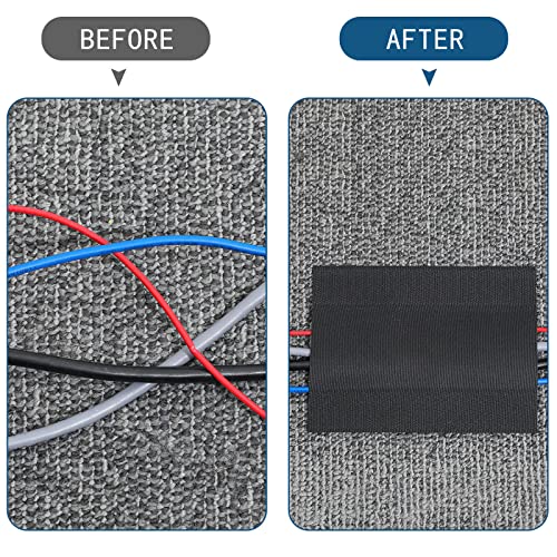 Image of WILLBOND Carpet Cord Cover Cable Protector Floor Cover Cable Protector Management Only for Commercial Office Carpet(147.64 ft,Black)