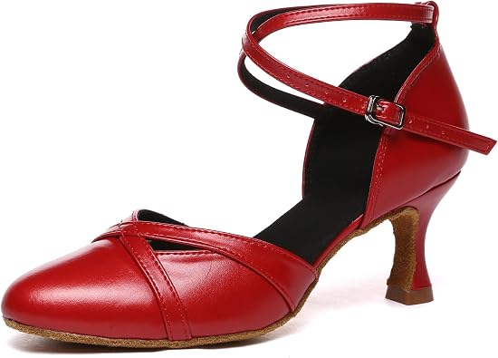 Womens Latin Dance Shoes Closed Toe Salsa Ballroom Modern Practice Dancing Shoes,YC-L618-Suede Sole-2.33Heel