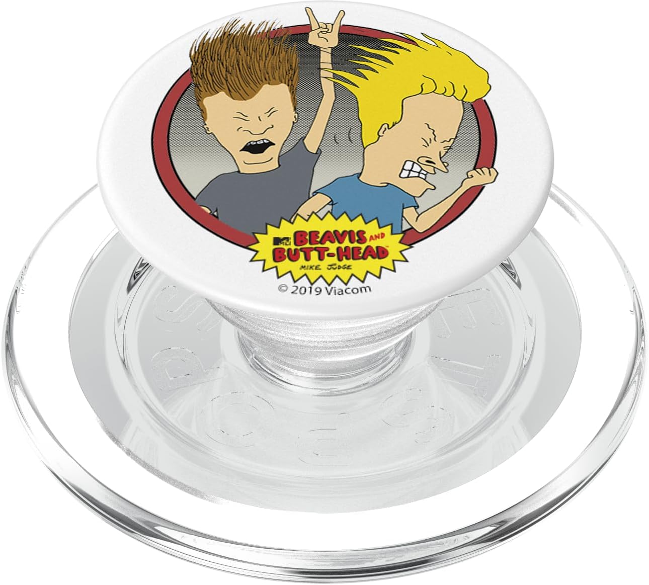 Beavis and Butt-Head Rocking Out Circle Portrait Logo PopSockets PopWallet for MagSafe