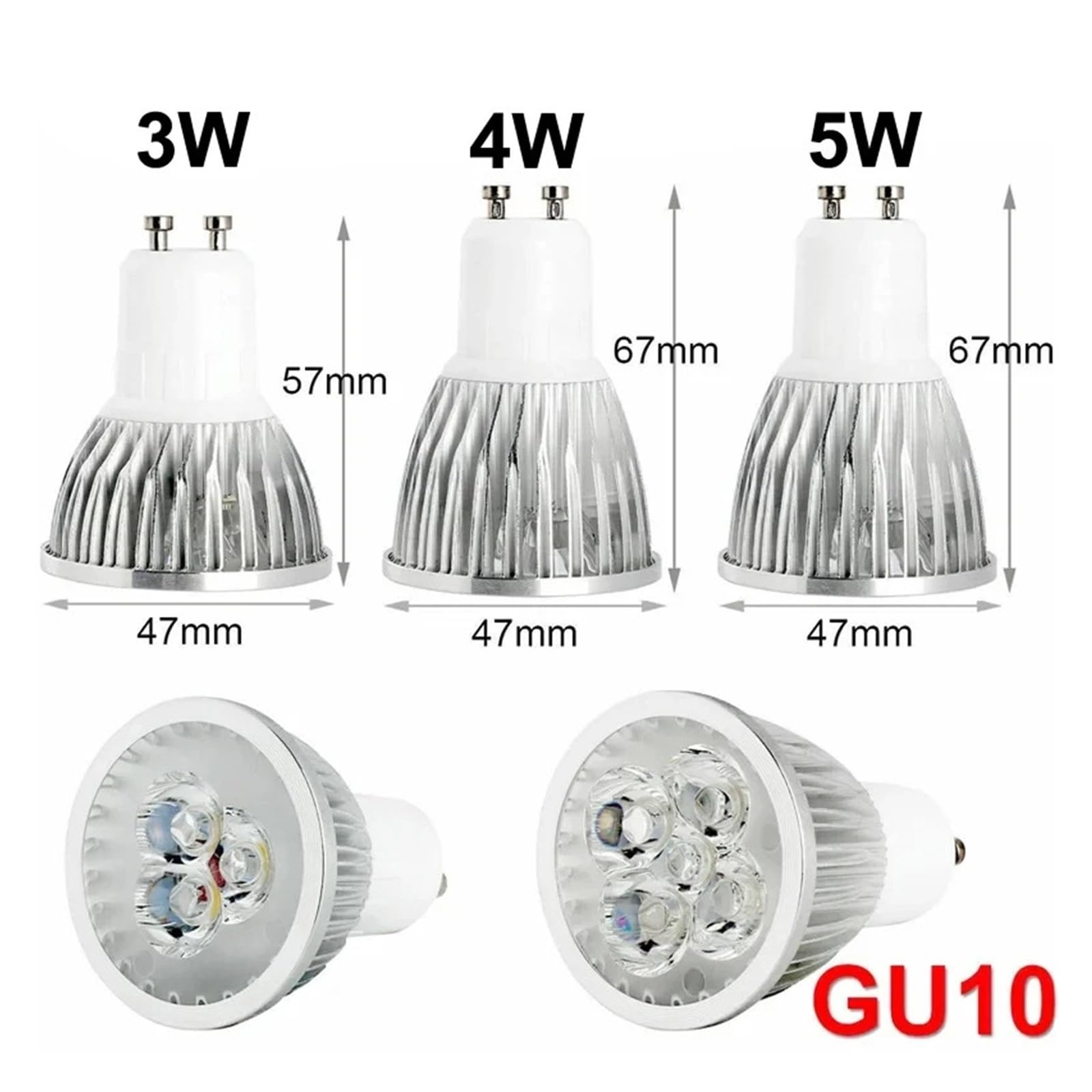 Jasne światło 3 W 4 W 5 W GU10 Żarówki LED Ściemnialne Reflektor AC85-220 V 110 V Cool/Ciepłe Białe Światła (Ciepłe białe, 4W)