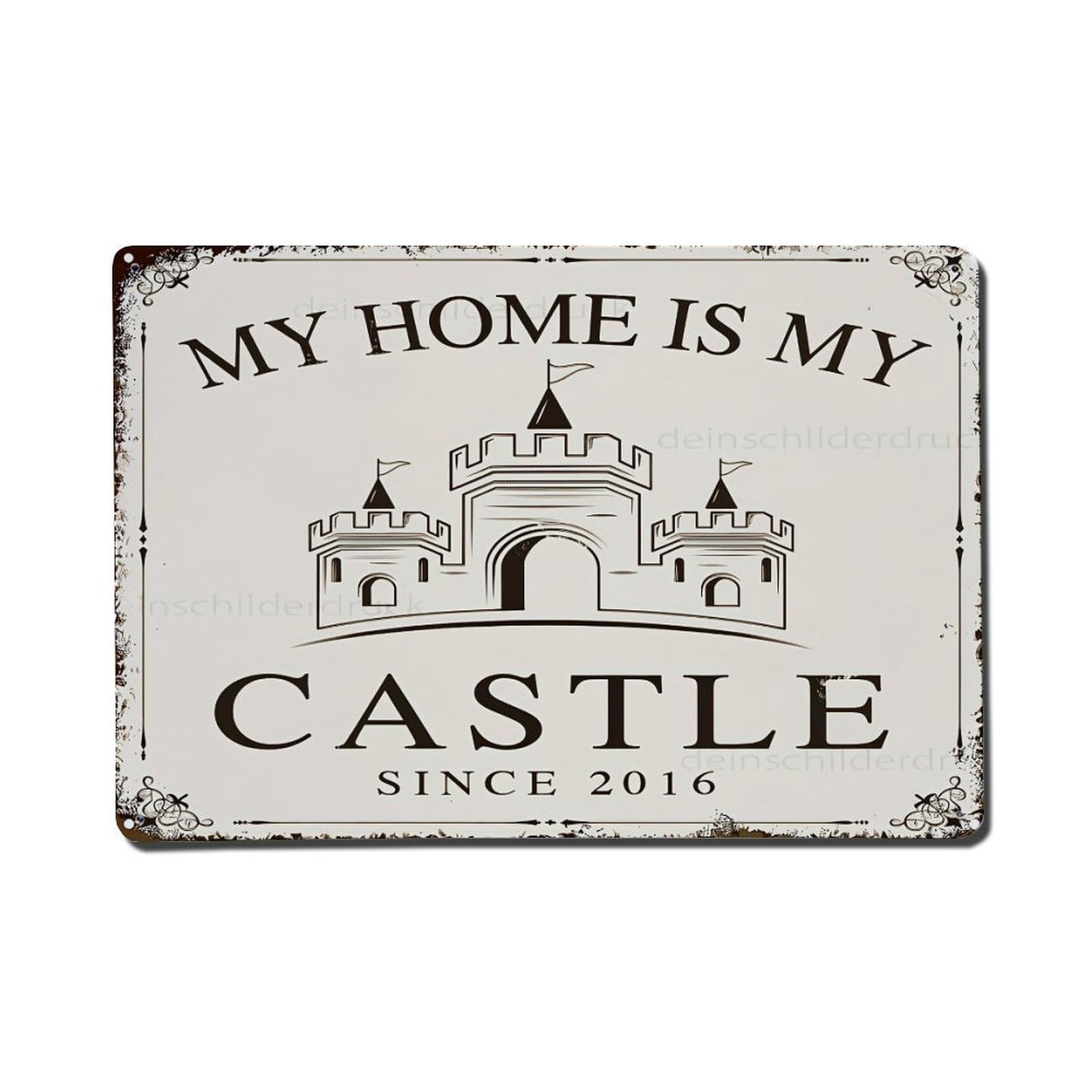 Castle Home Since 2016 Sign Metal Tin Sign Plaque