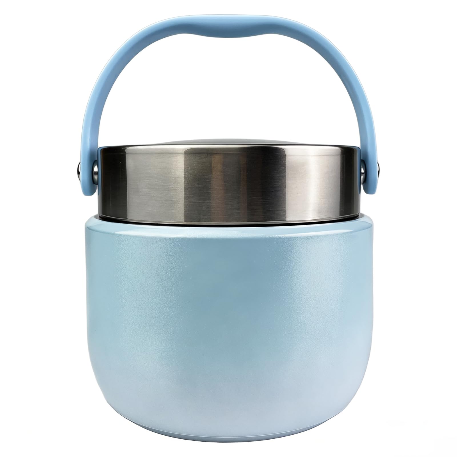 Termos per Alimenti 1200 ml, Con Cucchiaio Pieghevole, Acciaio Inossidabile 304 Contenitore Termico per Alimenti, Facile da trasportare e da pulire, Tazza Termica per Zuppe, Noodles (Blu)