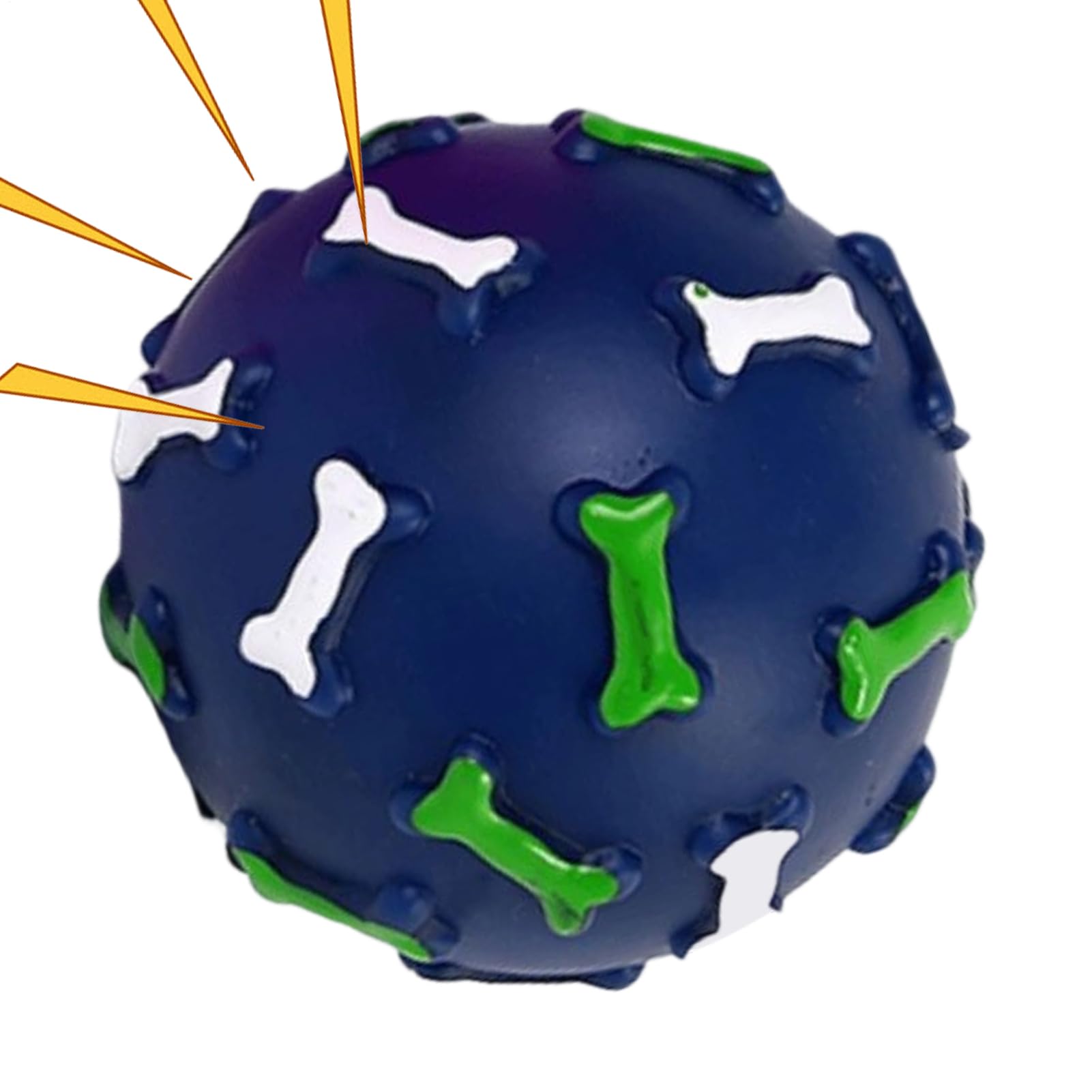 Dog Balls Squeaky - Bone Print Puppy Chew Toy - Interactive Puppy Toy | for Trainers Animal Lovers Apartment Bedroom Living Room Study Office Home Beach Park Garden Backyard