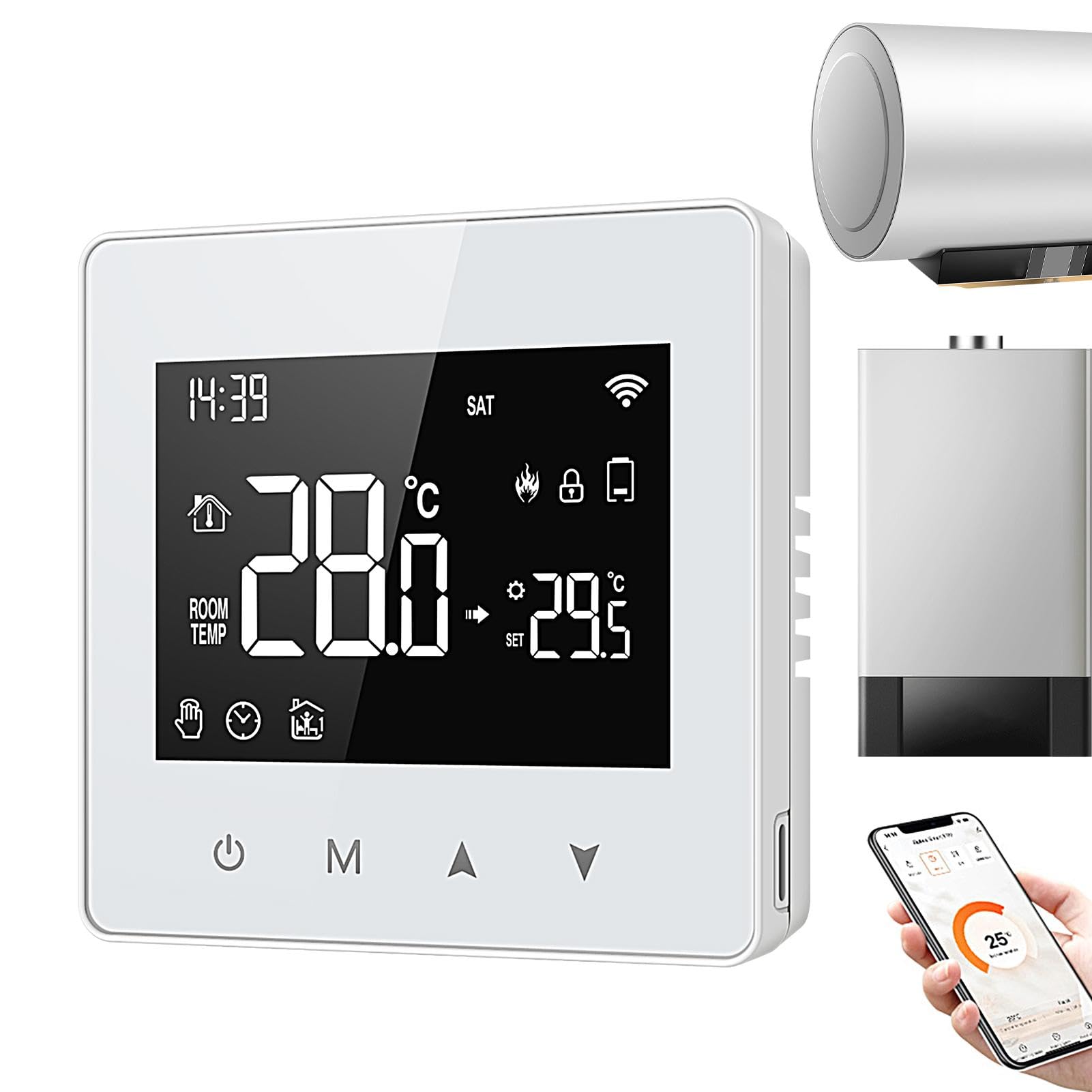 Home Cronotermostati,Cronotermostato WiFi | Termostato Wifi Termostato per la casa - Termostato digitale, Termostati domestici programmabili, Termostato domestico alimentato a batteria