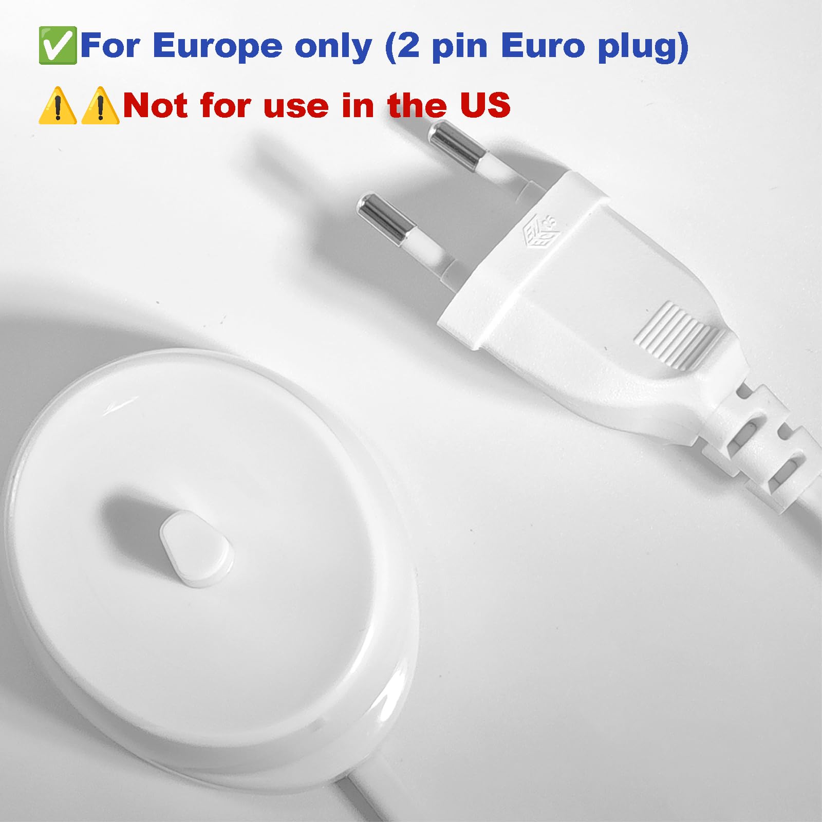 Base de cargador universal para cepillo de dientes Oral-B Braun, compatible con io Series 3/4/5/6 y Pro 1000/3000/5000, estación de carga de doble voltaje para enchufe europeo (cargador europeo)