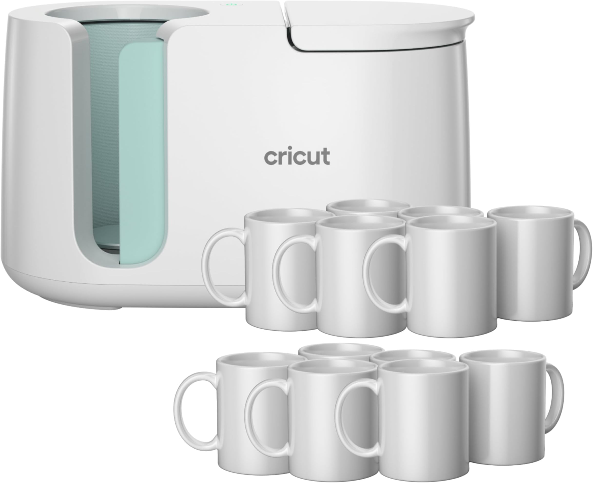 Mug Press + 12 Blank Mugs (12oz Each)
