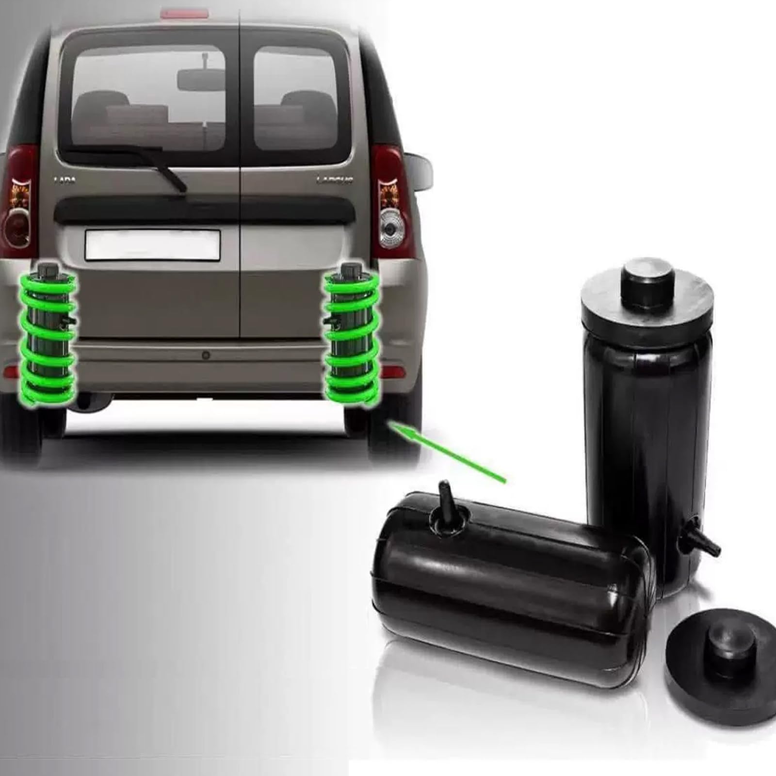Lpoxuru Heavy Duty Rubber Air Helper Springs, Load Leveling Shock Absorber Bags, Vibration Dampening Suspension Cushion, Universal Fit for Sedan, SUV and Off-Road Vehicles SUVs-Bottomopening