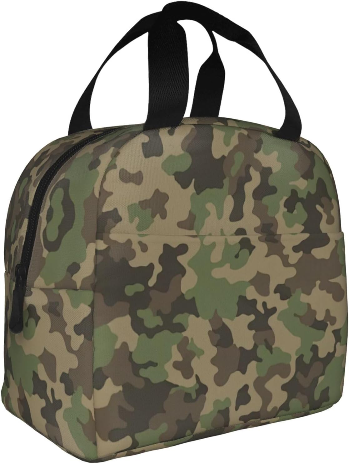 Green camo Print Lunch Box Adult for Women Men Reusable Insulated Lunch Tote Bag for Work Picnic image 2