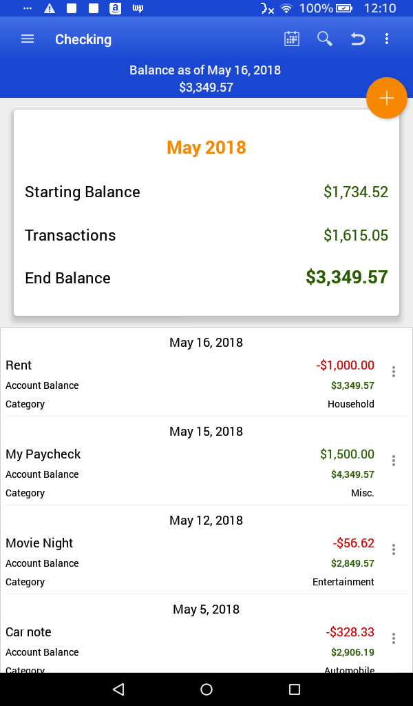 Checkbook App for Android