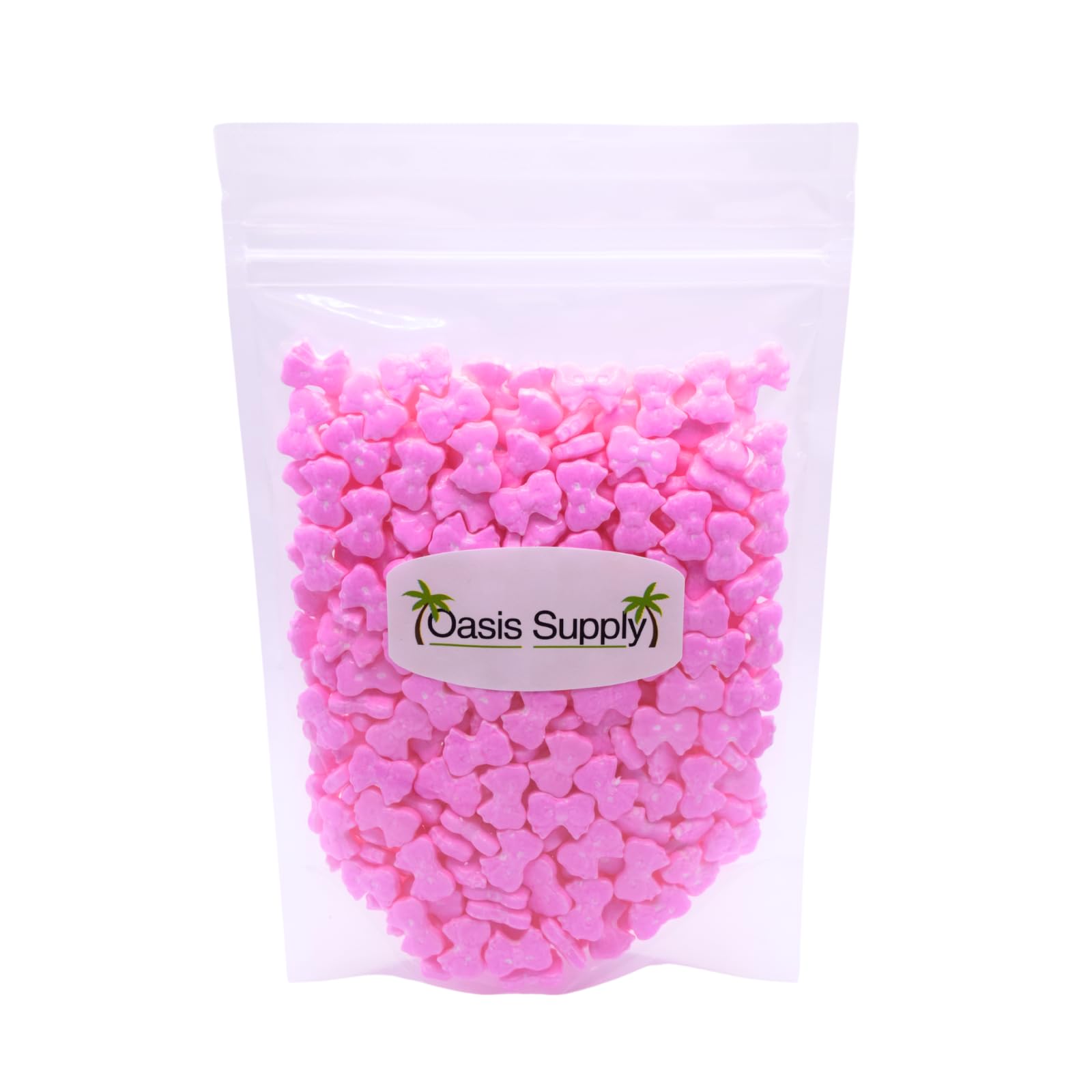 Oasis Supply Pink Candy Bows Sequins for Mini Cupcakes 7 oz bag