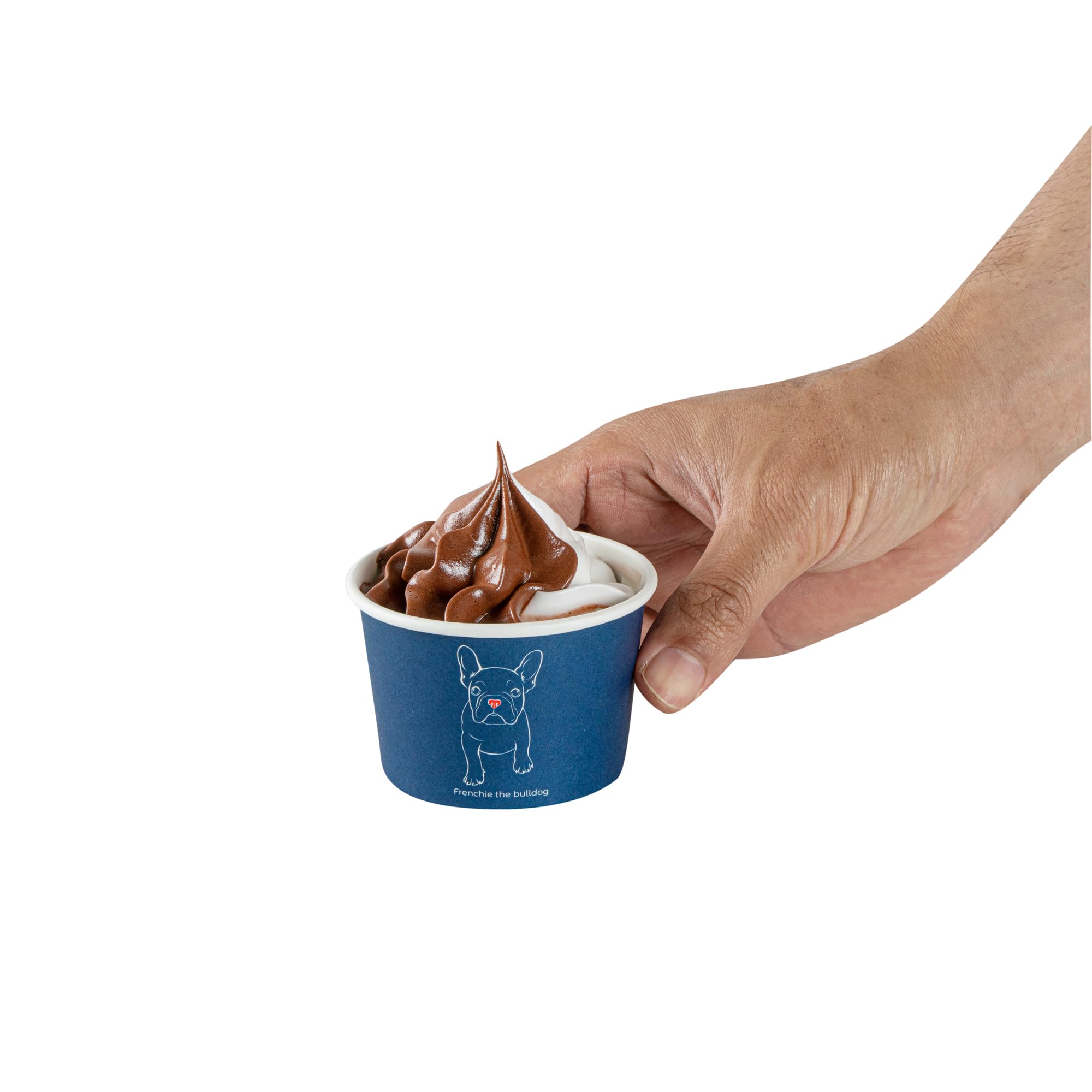 Restaurantware Coppetta - Vasos de postre de 4 onzas, 50 vasos desechables para helado, tapas se venden por separado, cuencos de papel francés para yogur congelado, para alimentos fríos y calientes