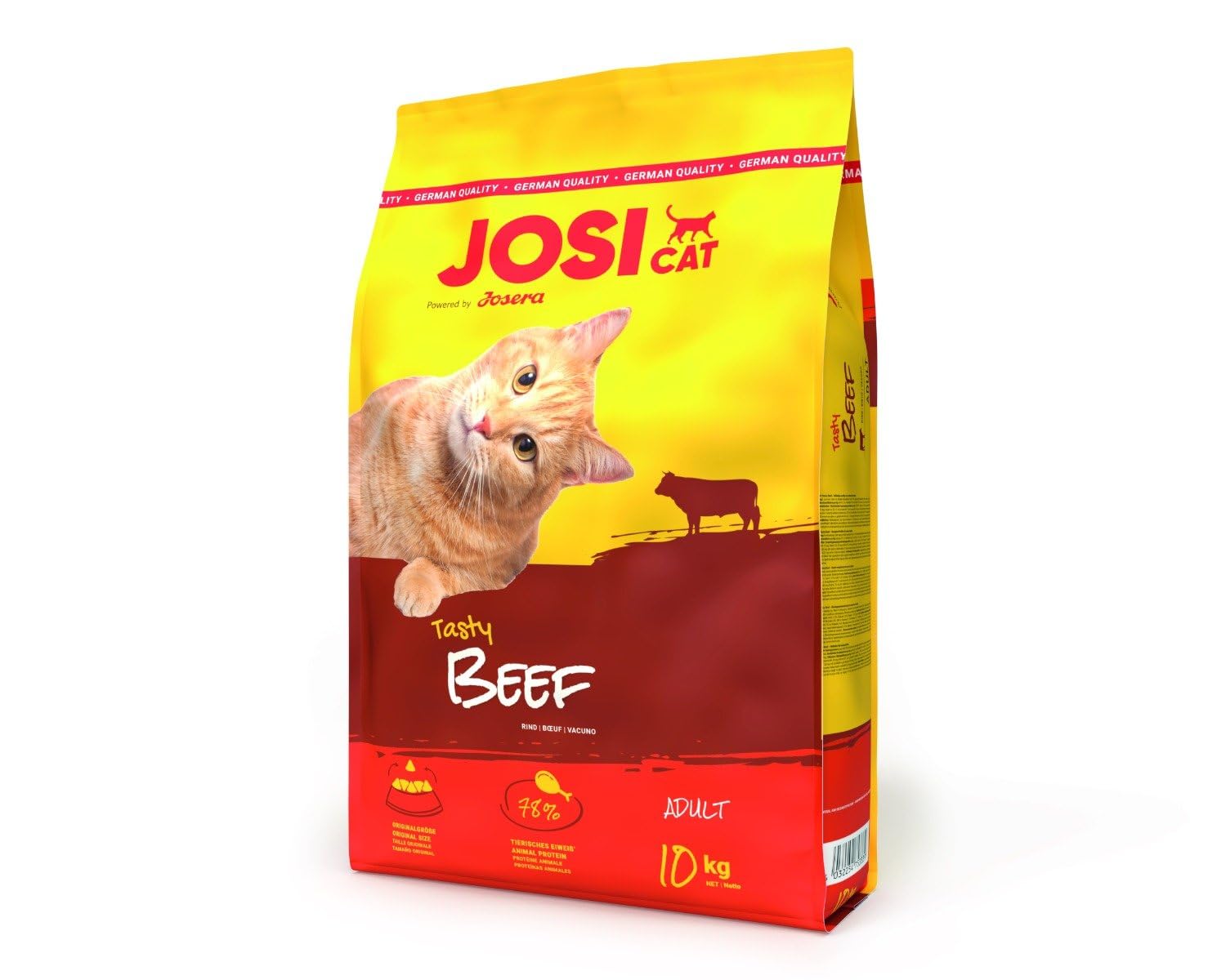 JosiCat Tasty Beef (1 x 10 kg), sucha karma dla dorosłych kotów, karma dla kotów, powered by JOSERA, 1 opakowanie