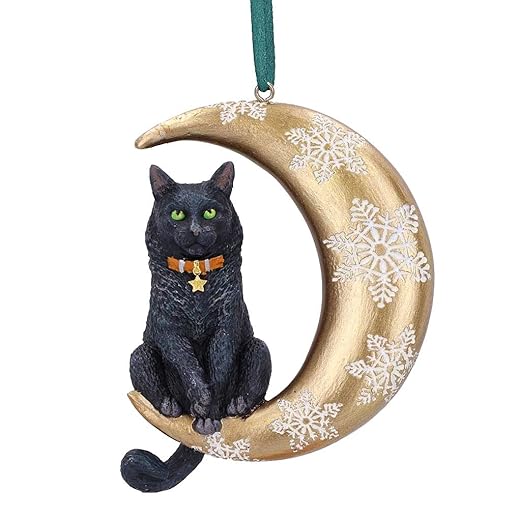 Nemesis Now Moon Cat Unisex Christmas Baubles Standard Polyresin