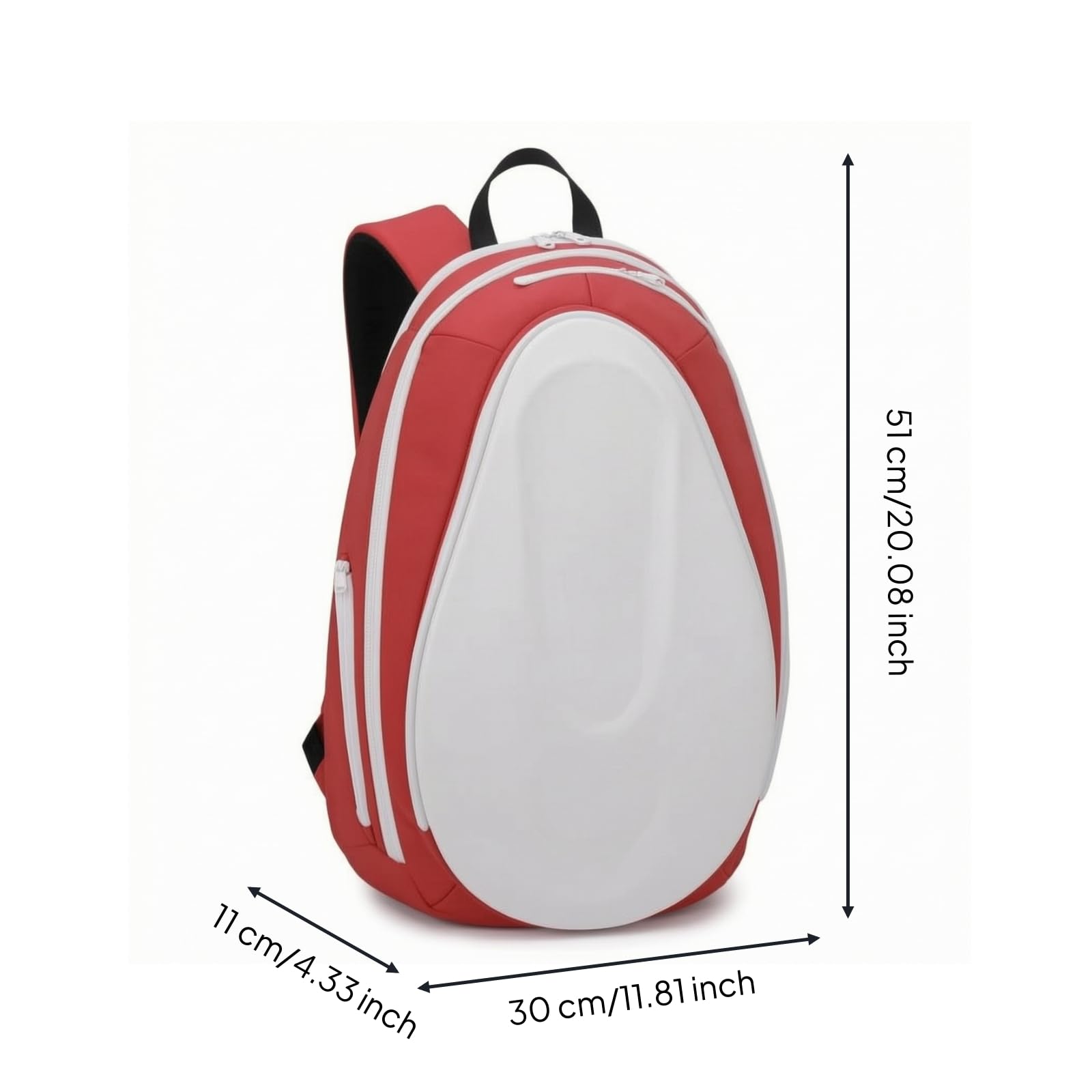 Baoblaze Custodia Borsa Zaino Porta Racchette Sacca Protettiva con Corpo Rigido Vano per 2 Racchette Tasca Laterale E Comparto