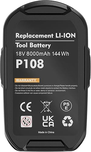 Miniatura 8 de Paquete de 2 baterías P108 de 18 V compatibles con Ryobi 18V ONE+ batería de repuesto P108 P102 P103 P104 P105 P107 P109 P122 Baterías de