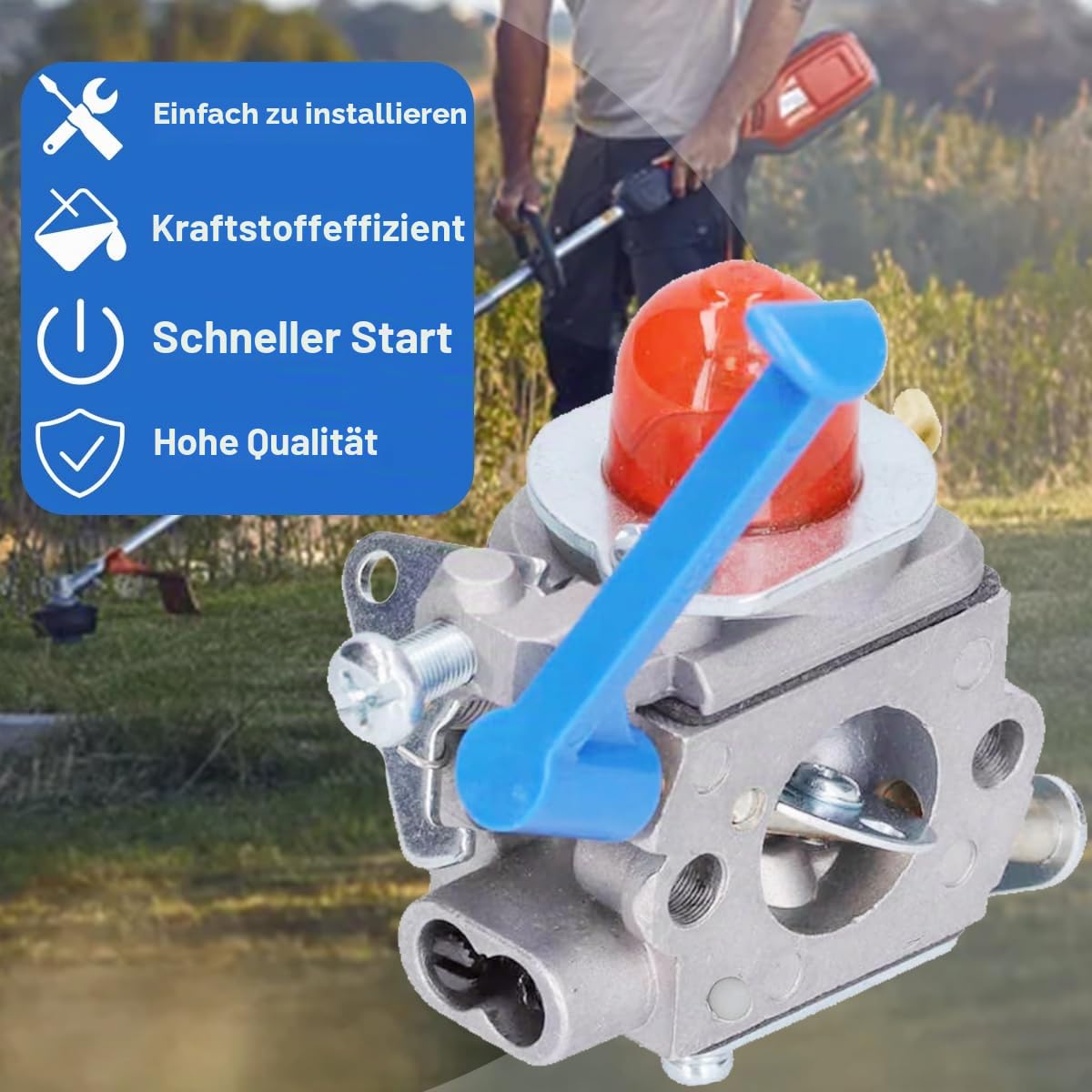 ZAMDOE 545081848 C1Q-W40A Vergaser für Husqvarna 128CD 128 LD 128LDX 128L 128C 124C 124L 125L 125LDX 125R 128R 128RJ 125RJ 128DJX Rasentrimmer Freischneider für Zama C1Q-W38 545081850 Vergaser