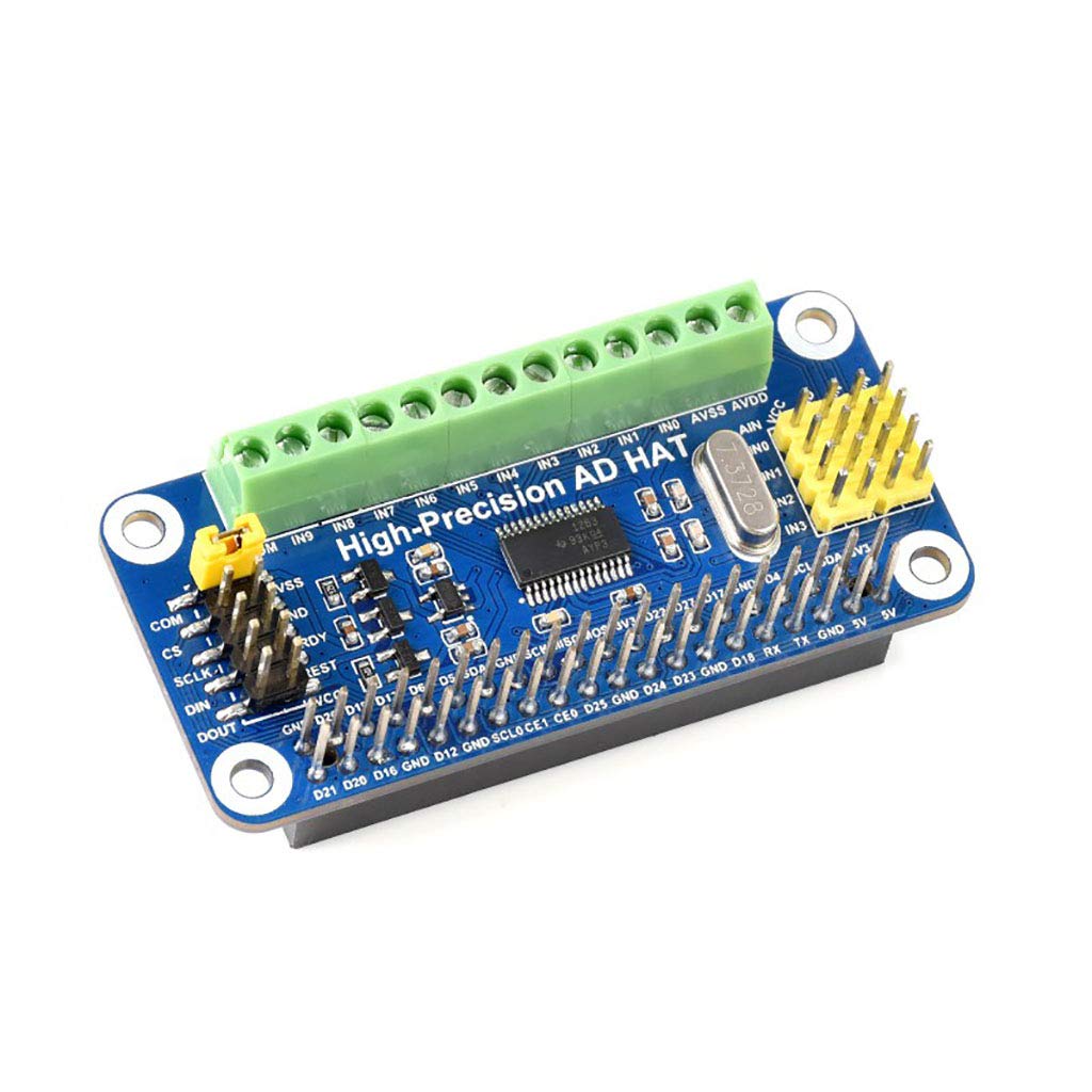 High-Precision AD HAT Compatible with Raspberry Pi Series & Jetson Nano, ADS1263 10-Ch 32-Bit ADC
