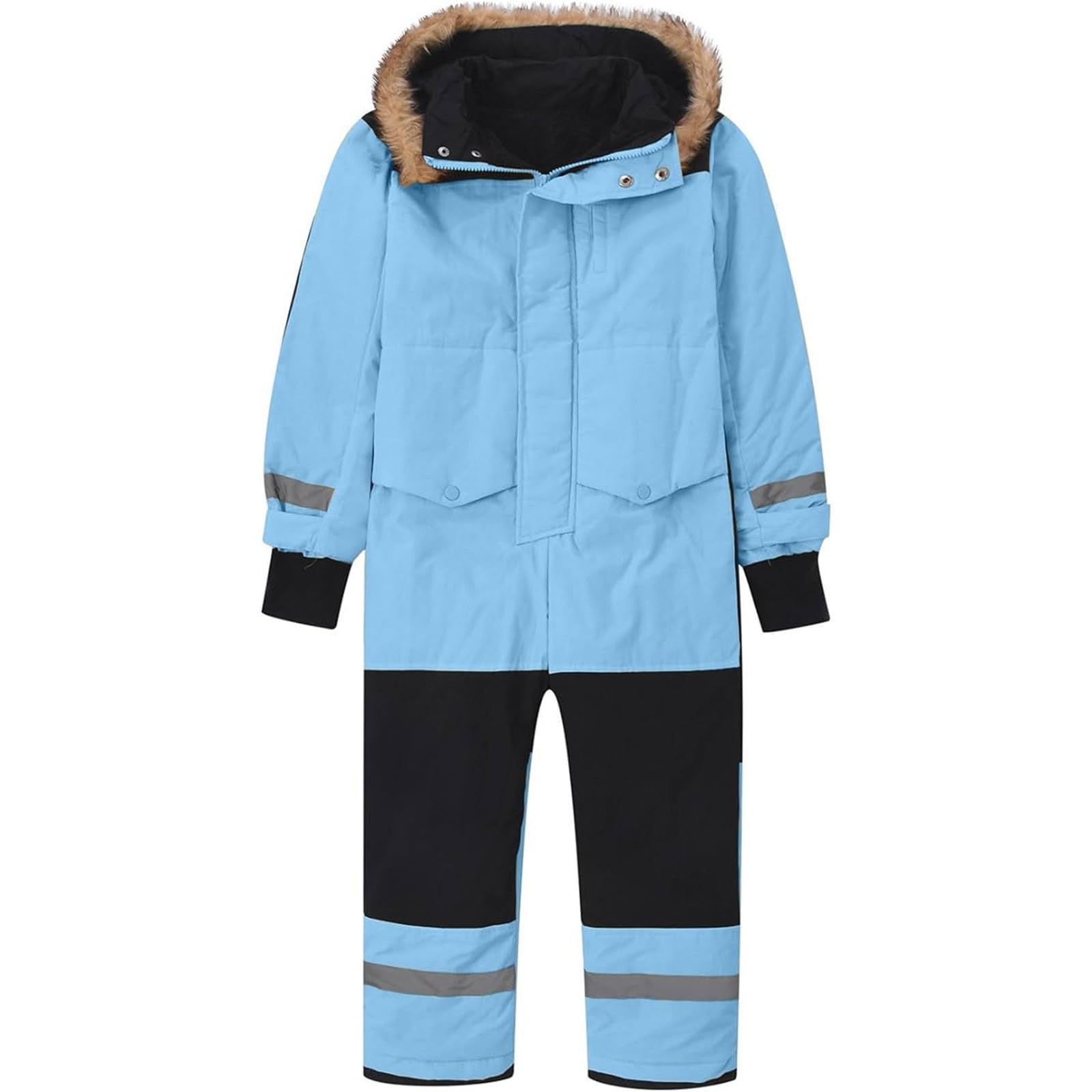 Combinaison Ski Enfant Unisex à Capuche Imperméables Coupe-Vent Manteau de Ski Fille Garçon Bebe Chaude Combinaisons de Neige Qui Brille dans Le Noir Hiver Veste Snowsuit