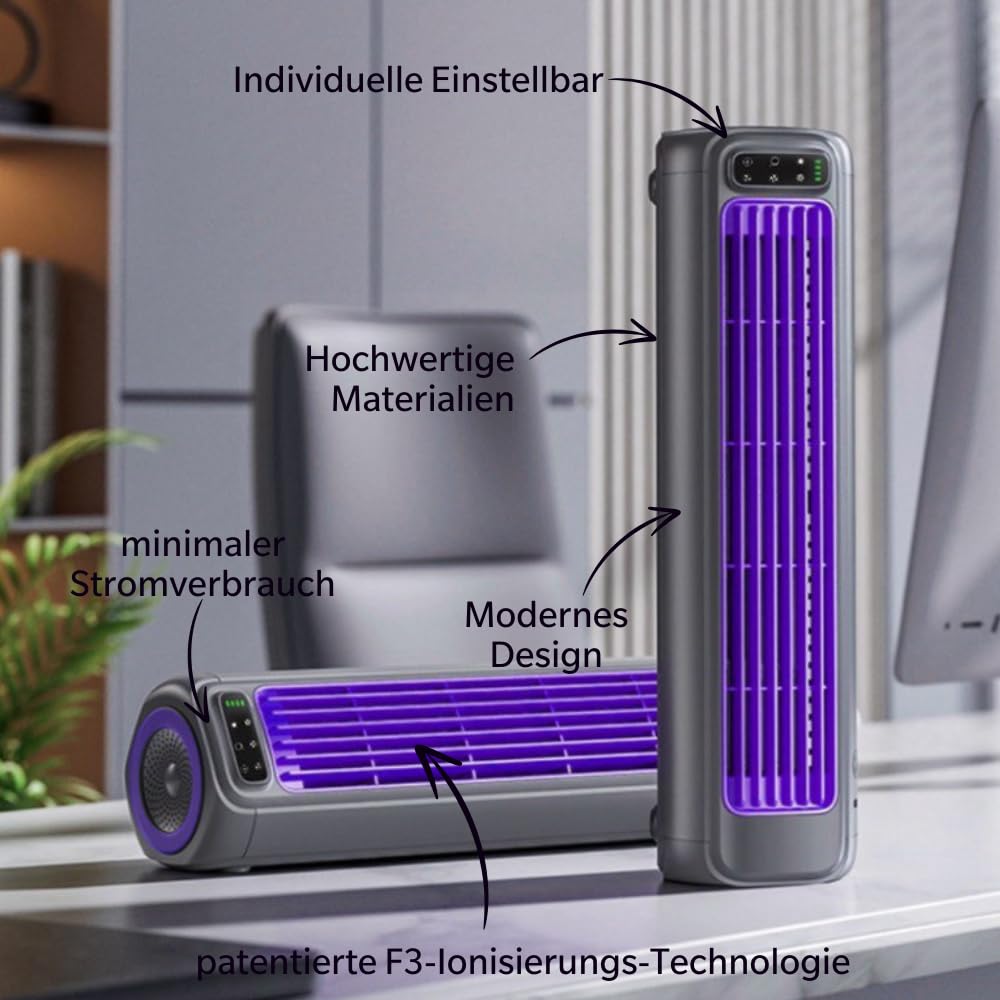 MEIION Festberg Cooling Ace - das Original Kompakter Wandventilator für Küche, Schlafzimmer & Toilette – Leiser, messerloser, kabelloser Ventilator, ideal für den Sommer