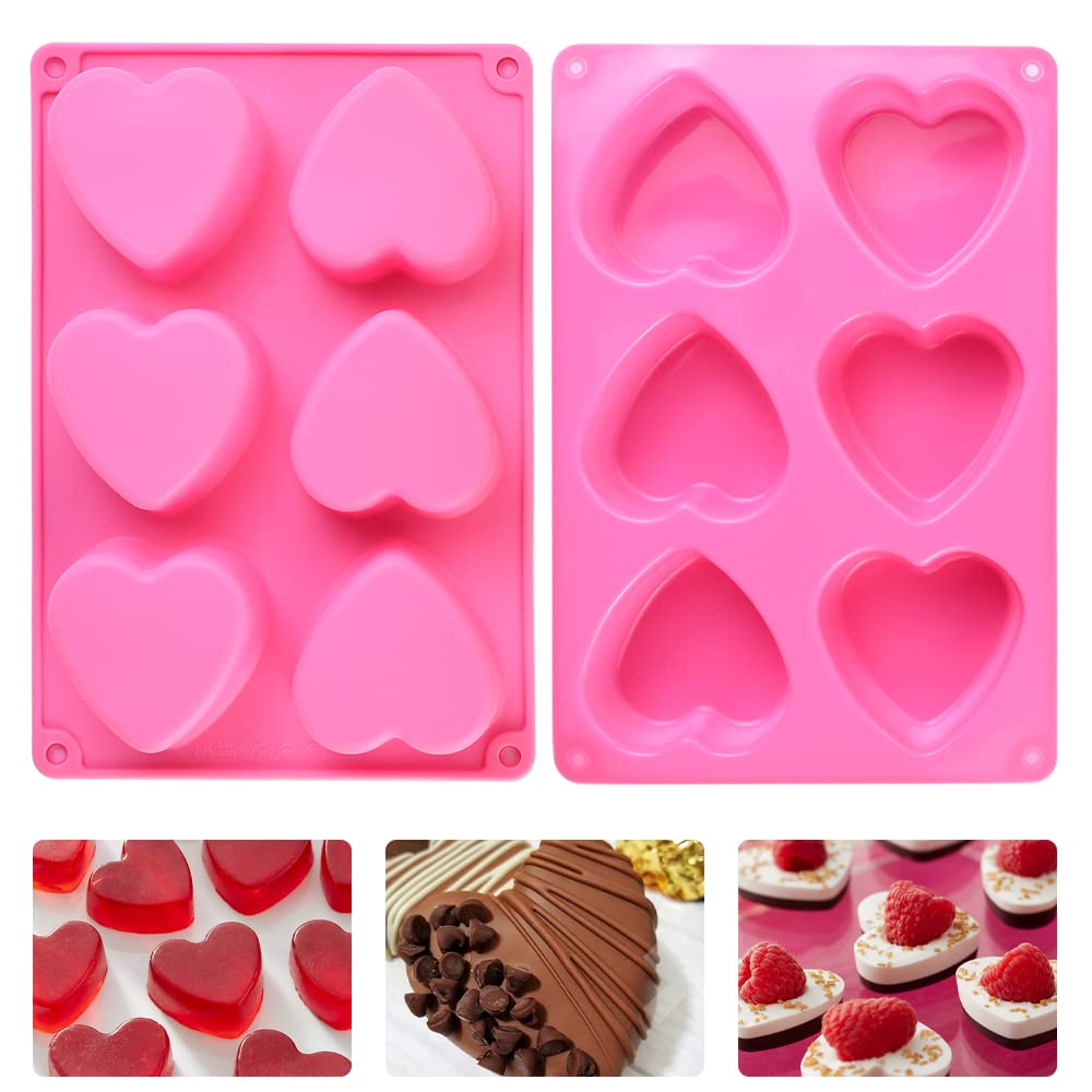Stampo In Silicone Per Torta A Cuore 6 Cavità – Antiaderente Per Muffin, Cioccolato, Sapone Fai-Da-Te