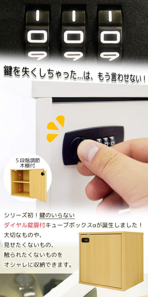 Amazon.co.jp: キューブボックスα 鍵付き 収納ボックス ダイヤル式