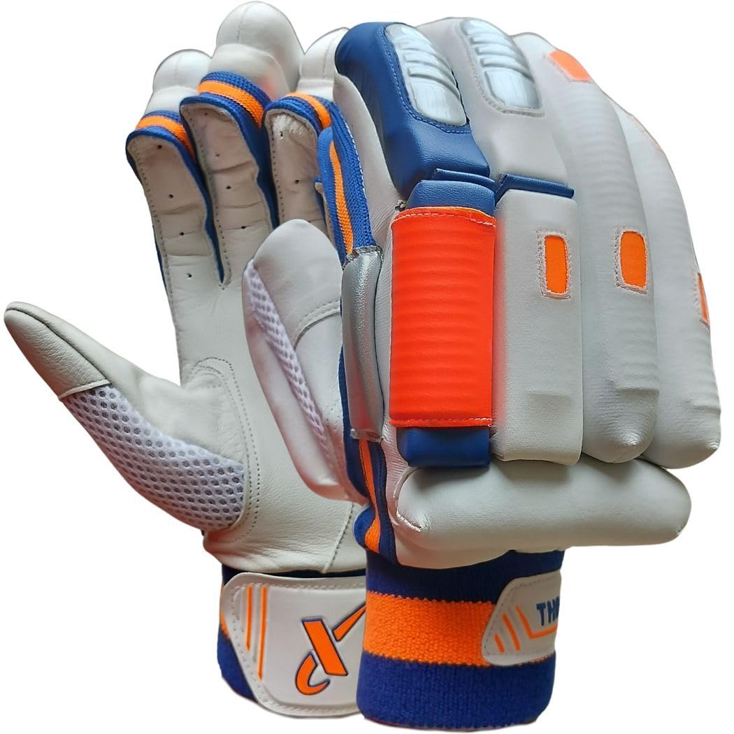 THRAX ST 1800 Cricket Batting Gloves Men’s Right Hand White Orange Blue-picture-31