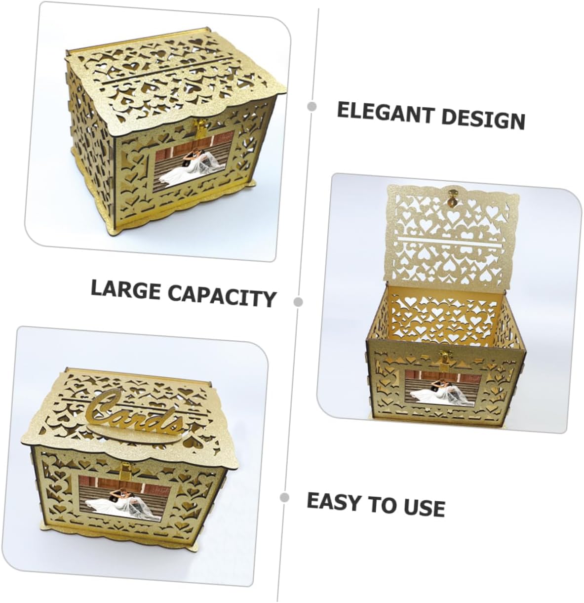 LIFKOME 1set Card Box for Weddings and Graduations Elegant Hollow Design for Greeting Cards and Assembly Beautiful Keepsake Storage Box