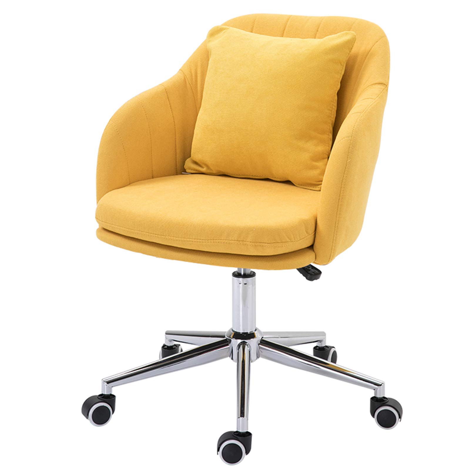 Chaise de bureau pivotante en flanelle grise avec support lombaire