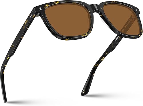 Carfia Chic - Lentes de sol polarizados para mujer, protección UV400, marco de acetato pulido a mano