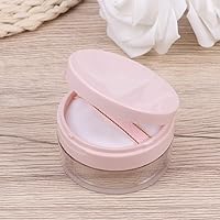 Vista 3 de Contenedor de polvo de maquillaje vacío con soplo y espejo, estuche compacto recargable, caja de polvo de cara suelta recargable para viajes y uso